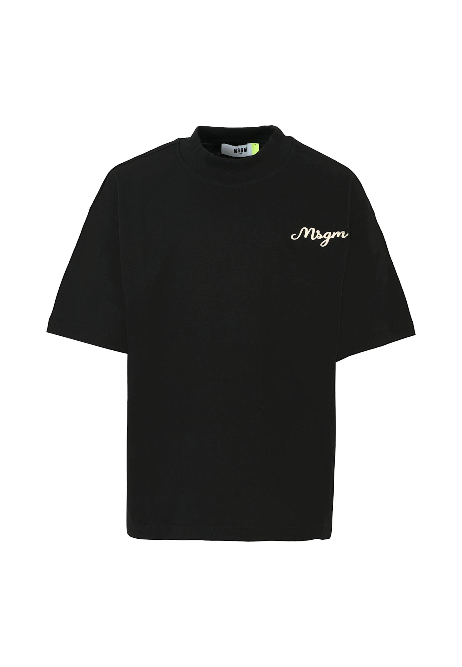 Msgm Black T-shirt For Boy With Logo In Black