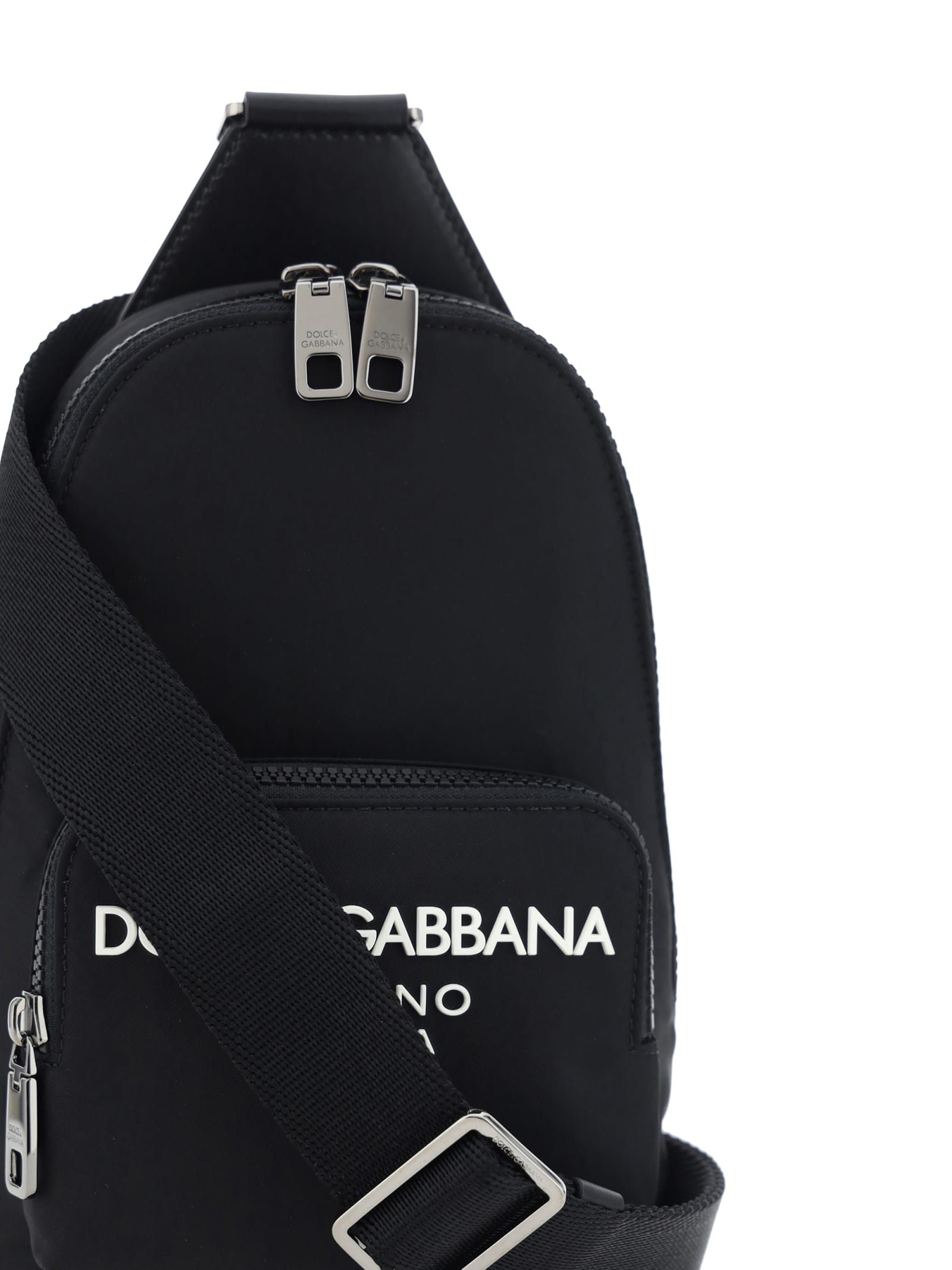 Shop Dolce & Gabbana One-shoulder Backpack In Nero