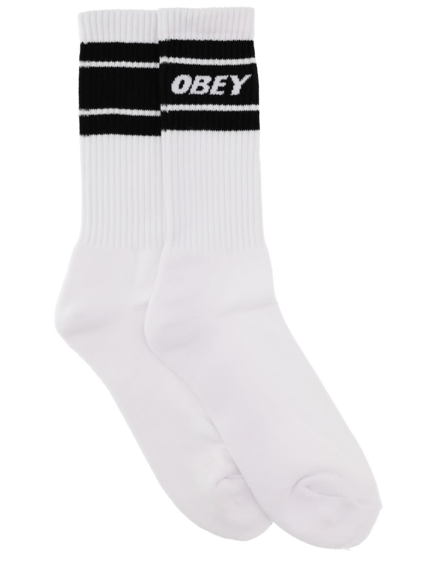 Obey Socks With Logo In White