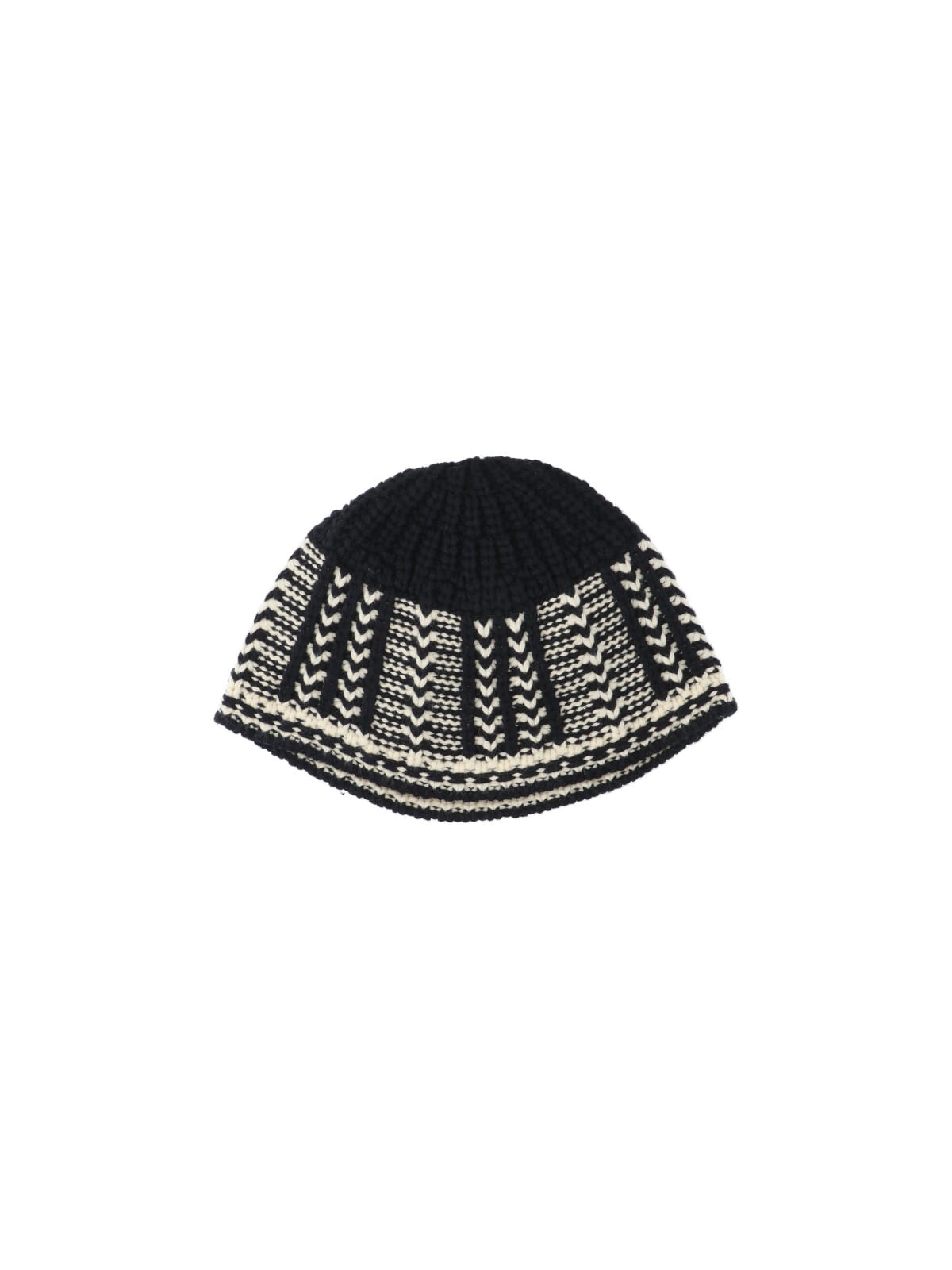 Low Classic Knit Two-tone Ribbed Hat Design In Black