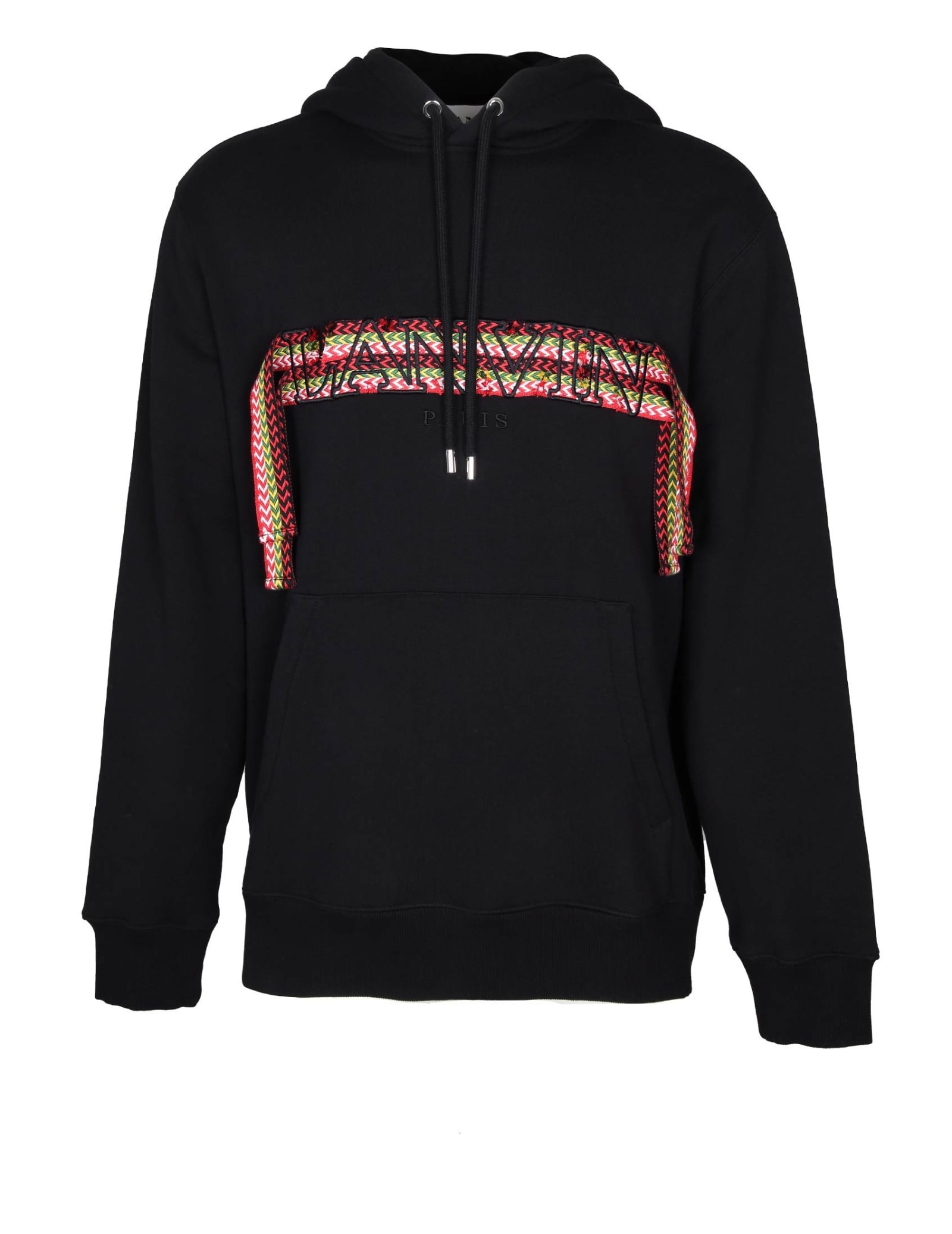 Black Hoodie Sweatshirt With Embroidered Logo