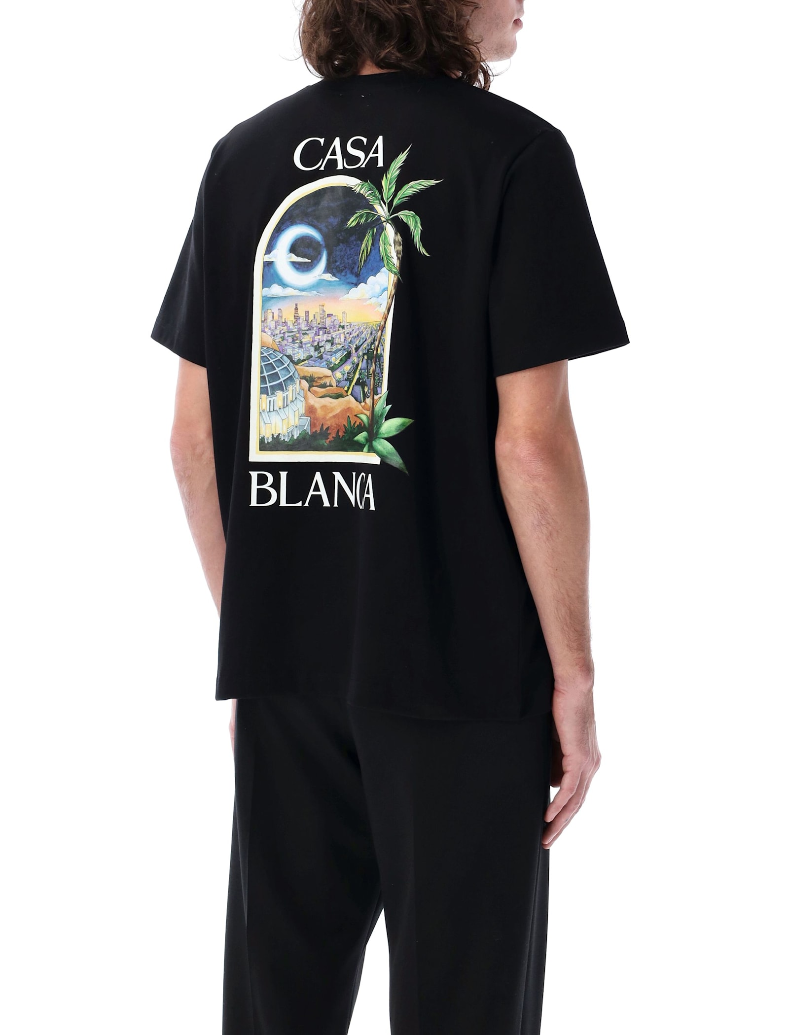 Casablanca La Night Oversized Logo-print Organic Cotton-jersey T-shirt In Lanight