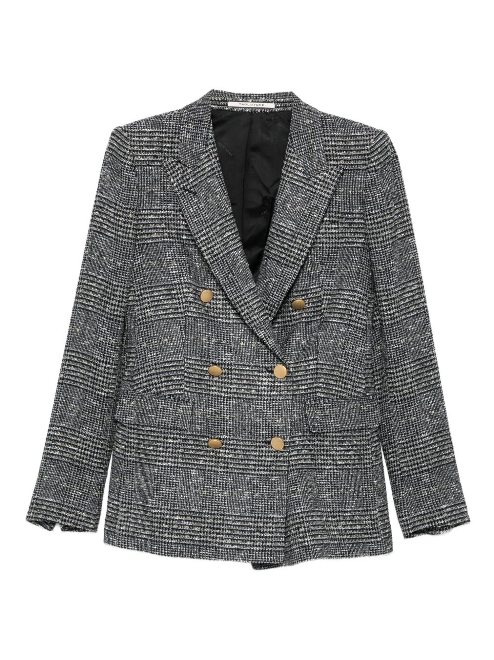 Tagliatore Wool Blend Double-breasted Jacket In Gray