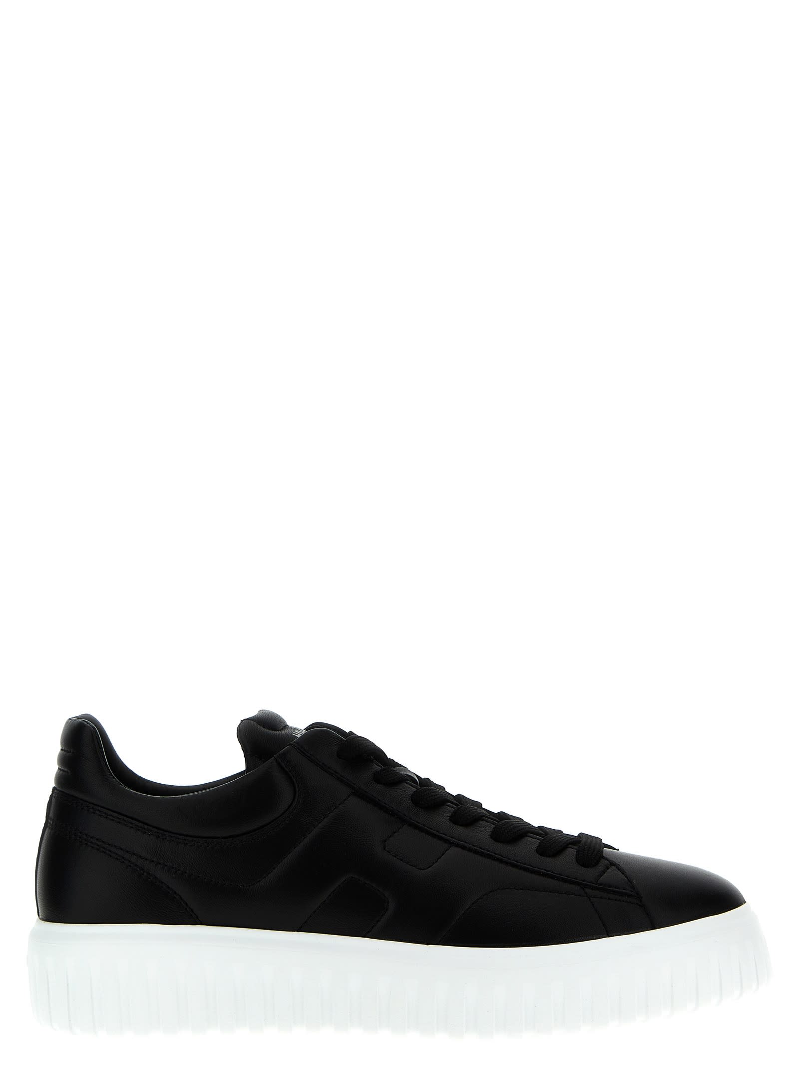 Shop Hogan H-stripes Sneakers In Black