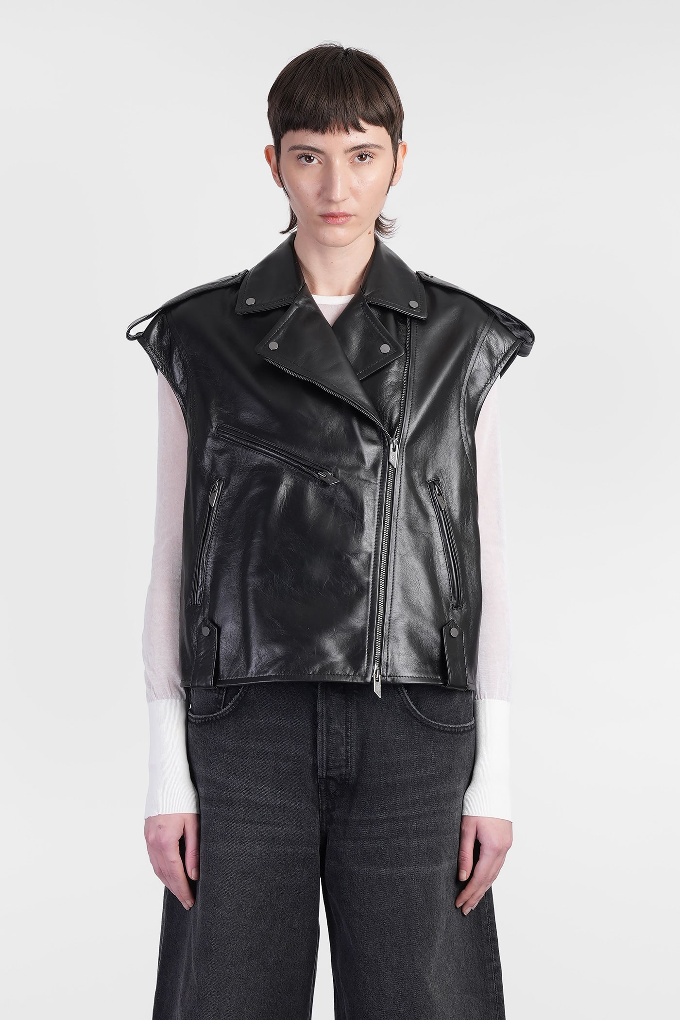 Salvatore Santoro Biker Jacket In Black Leather