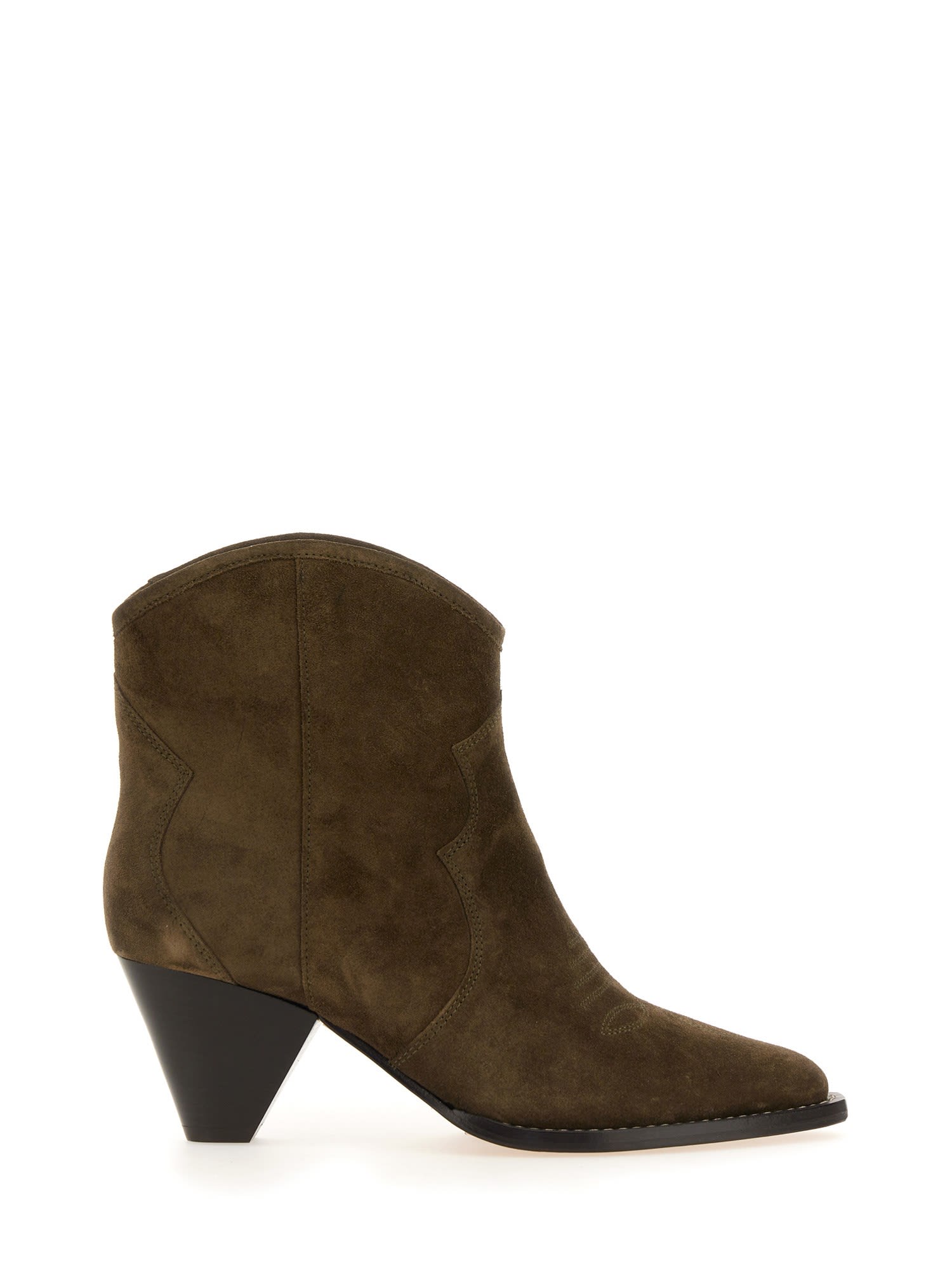 Isabel Marant Darizo Suede Western Booties In Marrone