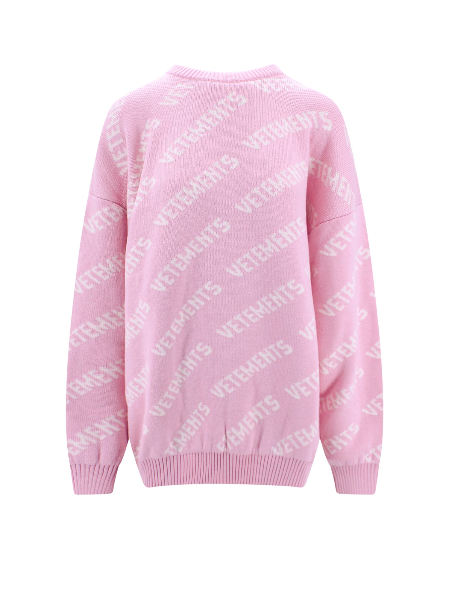 Vetements Monogram Lurex Knit Sweater In Pink