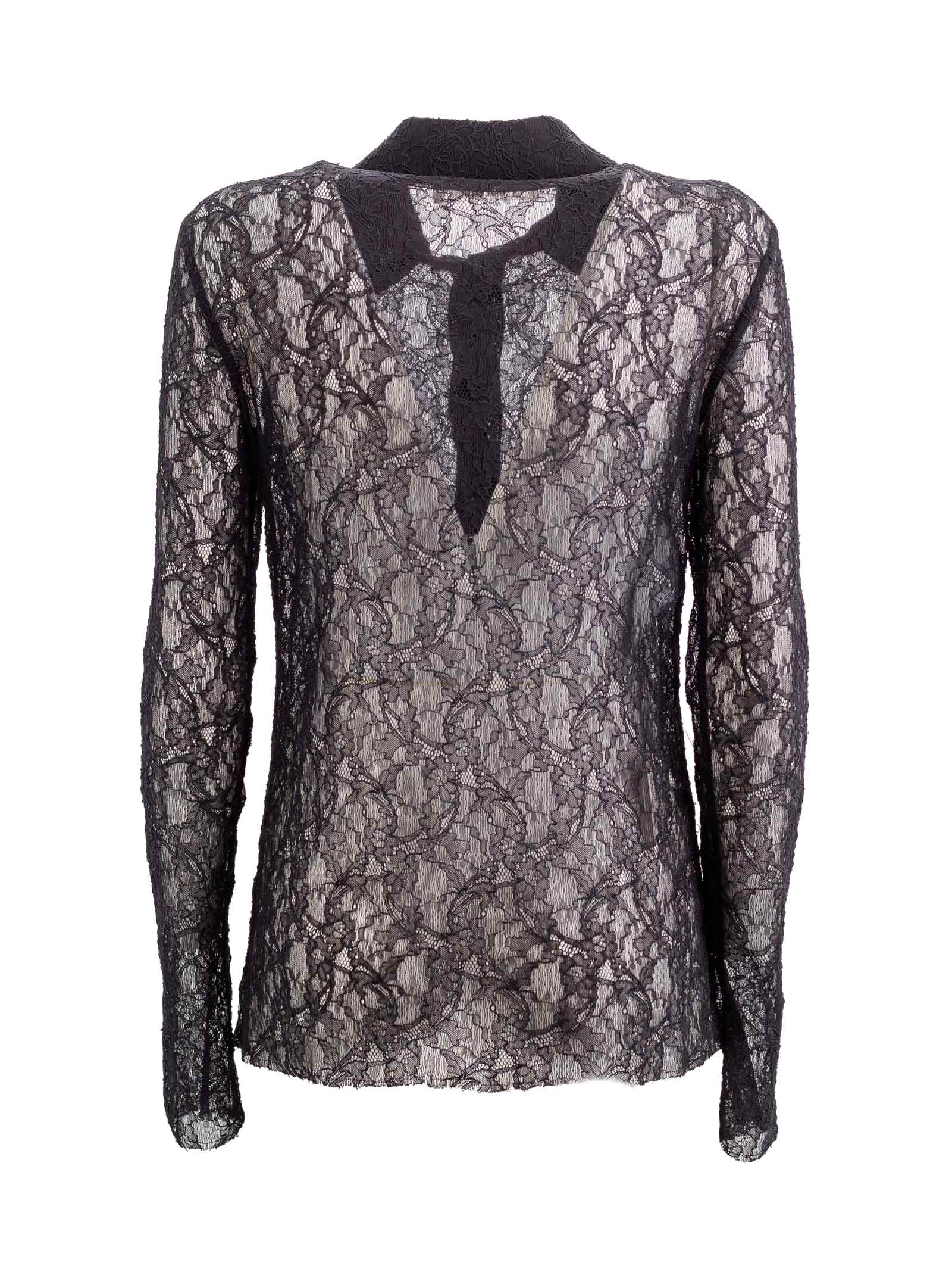 Shop Philosophy Di Lorenzo Serafini Lace Shirt In Black