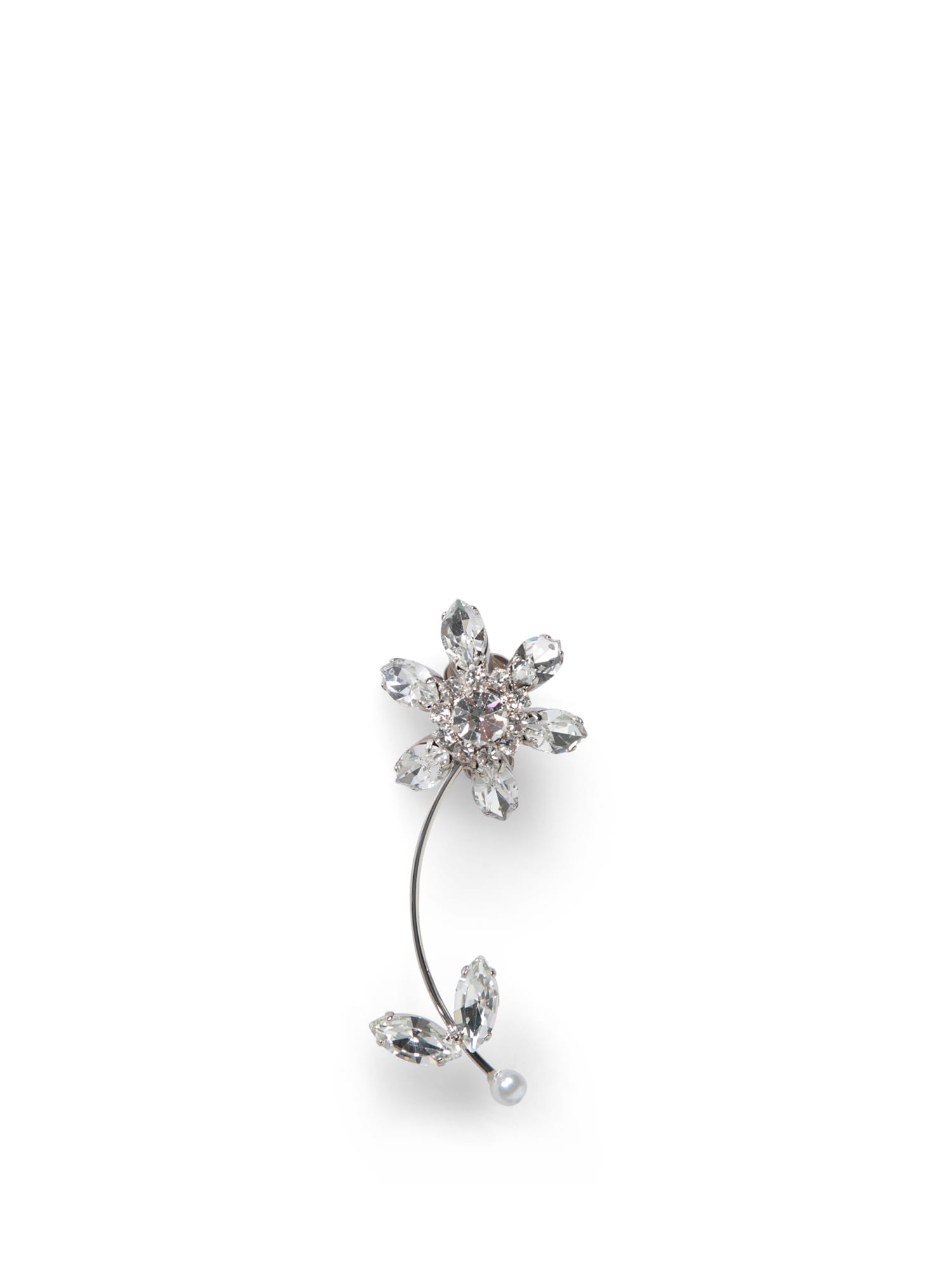 Dsquared2 Silver Crystal Flower Earrings In Metallic