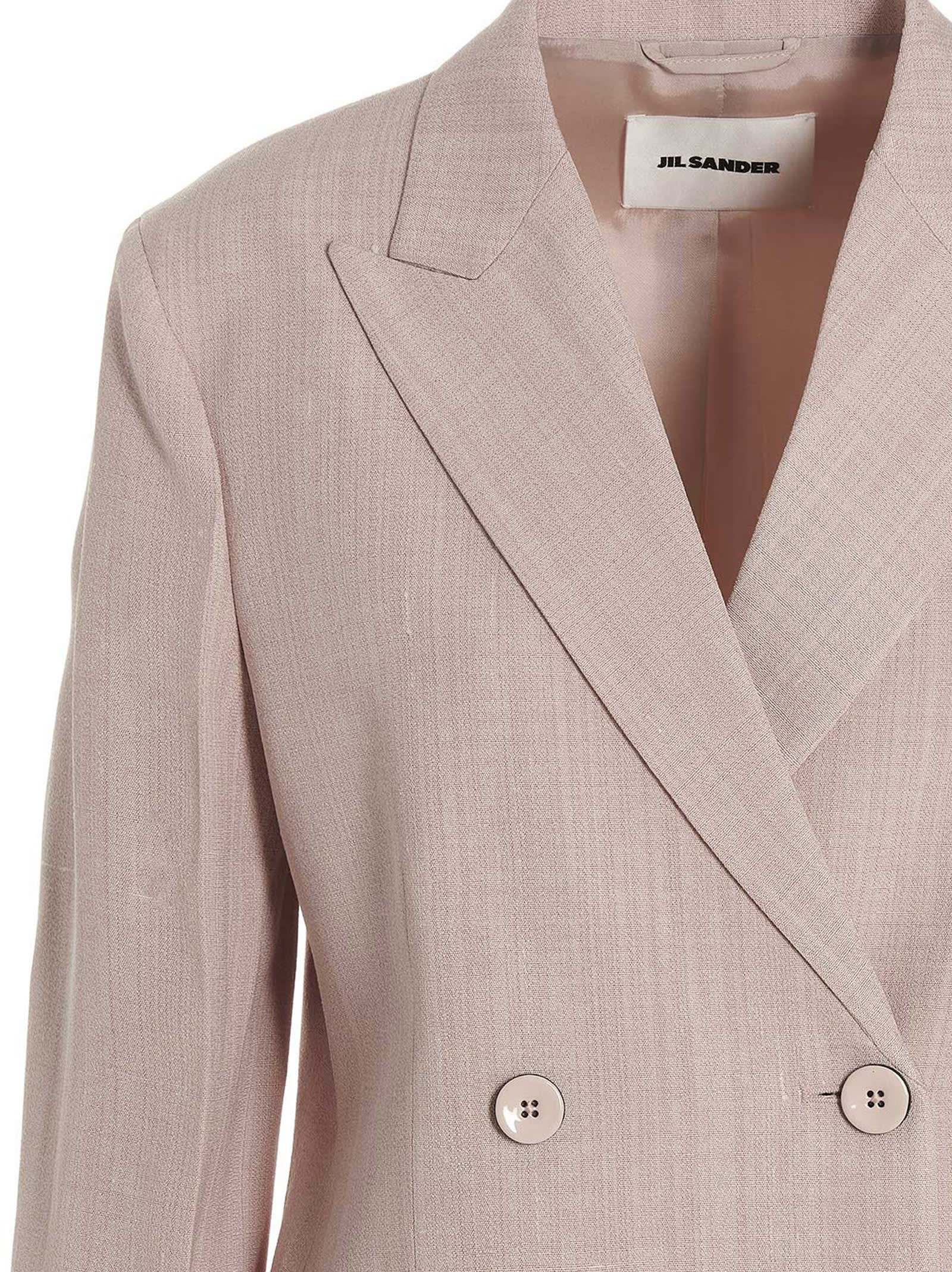 Shop Jil Sander Double Breast Blazer Jacket