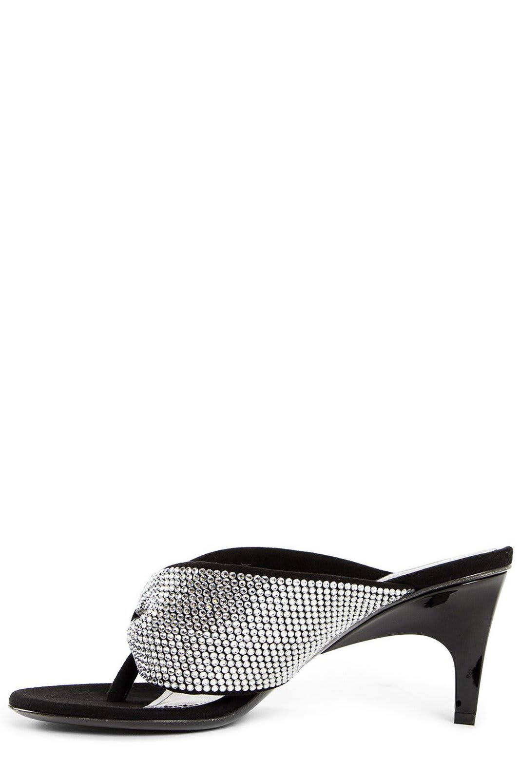 Shop Attico Rem Embellished Sandals In Silver