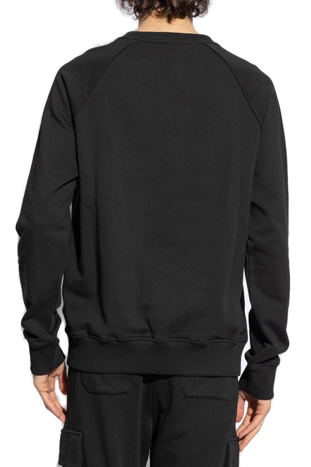 Shop Balmain Logo Printed Crewneck Sweatshirt In Black