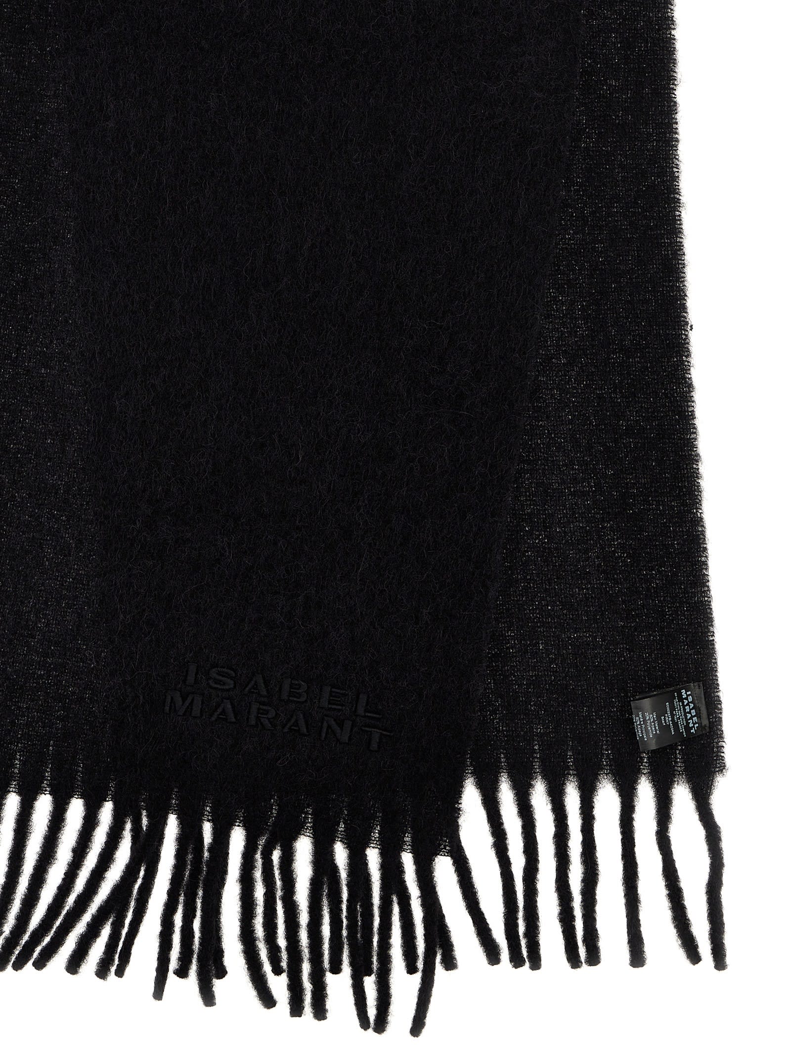 Isabel Marant Firny Scarf With Fringes In Black