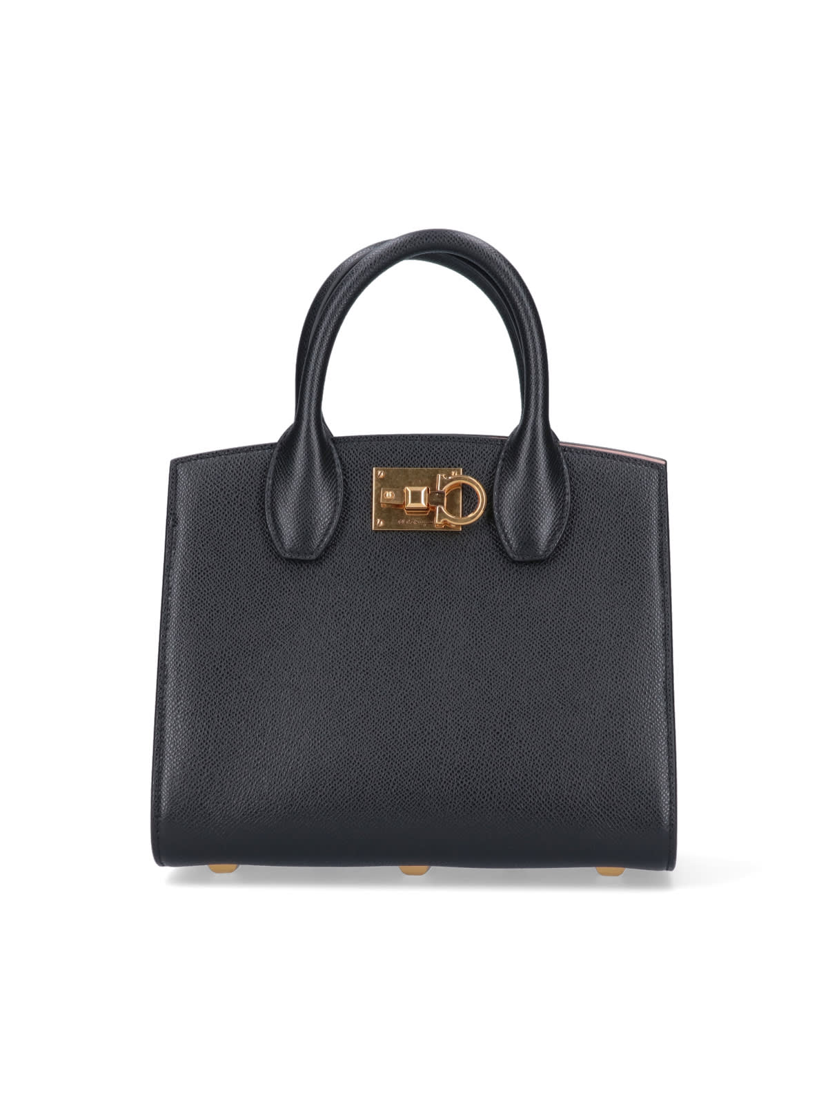 Shop Ferragamo Studio Box Top Handle Bag In Black