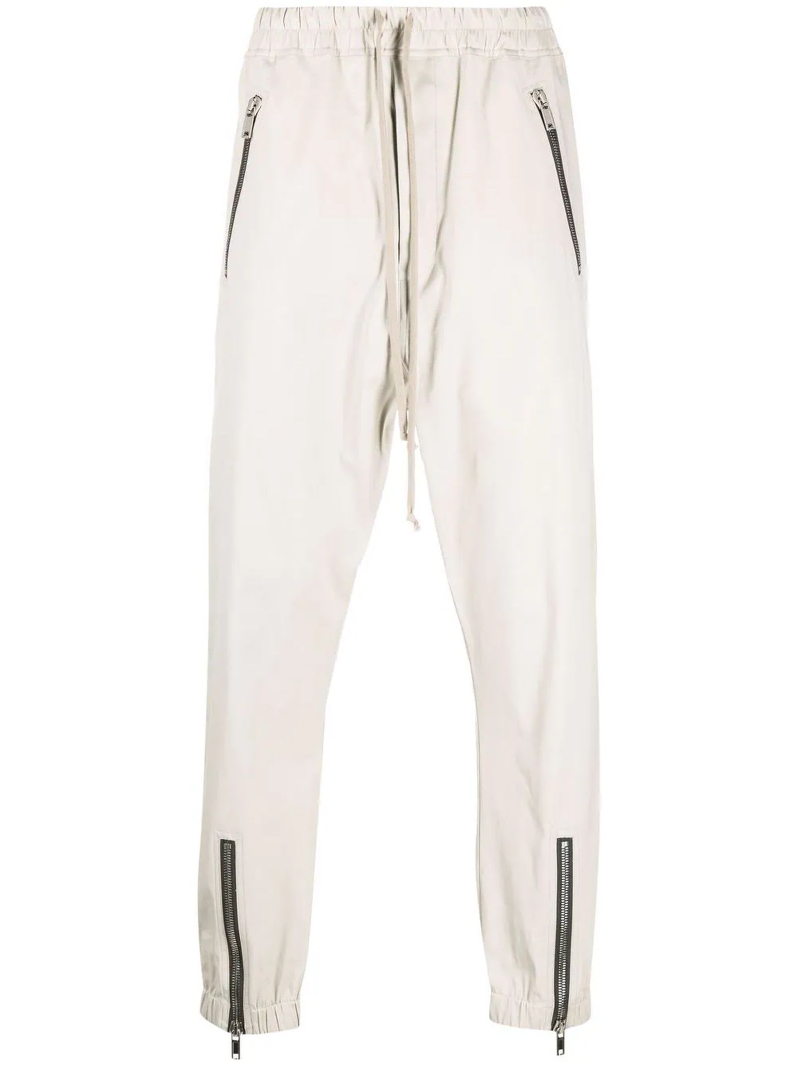 Rick Owens Neutral Stretch-cotton Track Pants