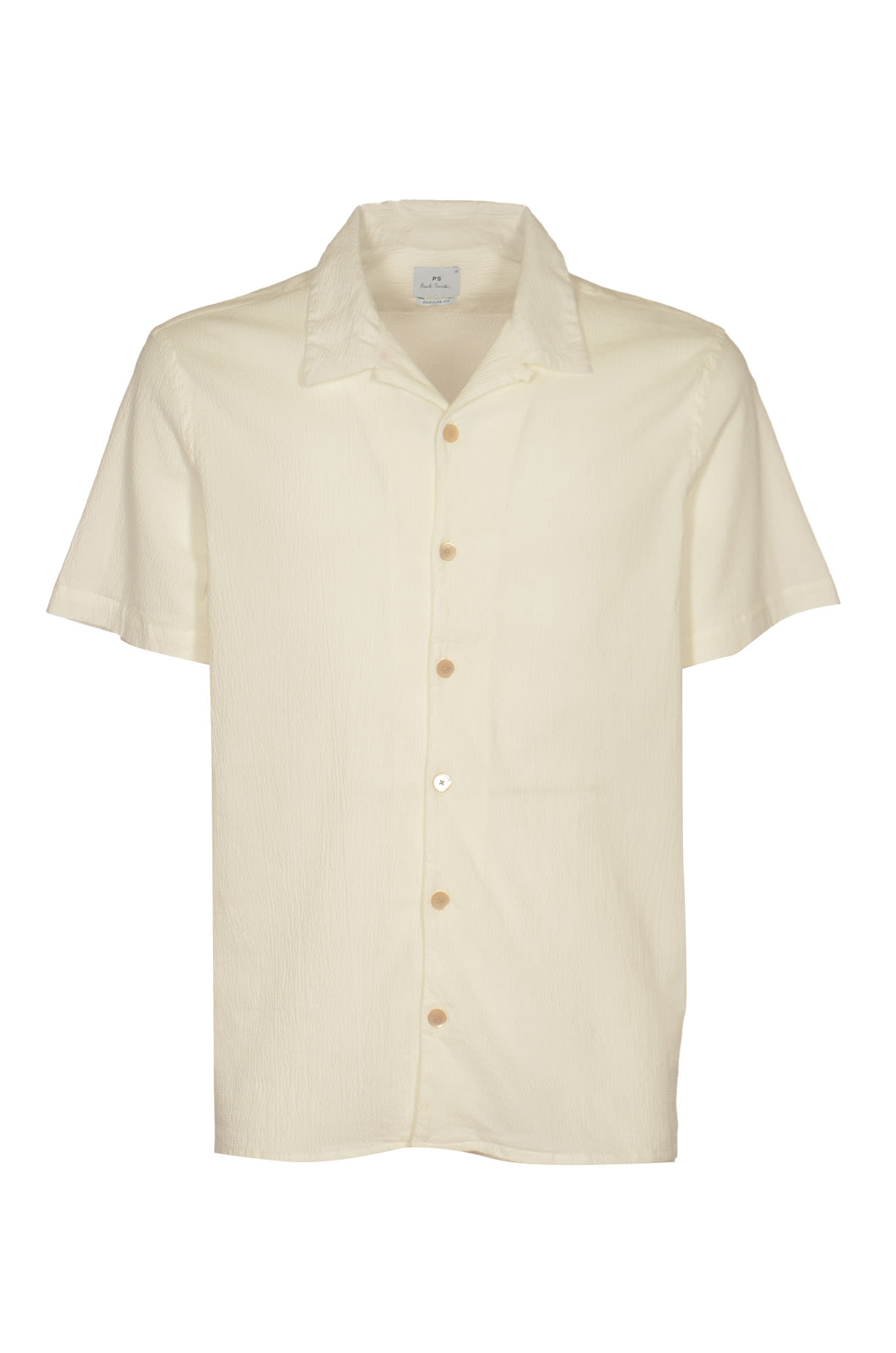 Shop Ps By Paul Smith Formal Plain Short-sleeved Shirt In White