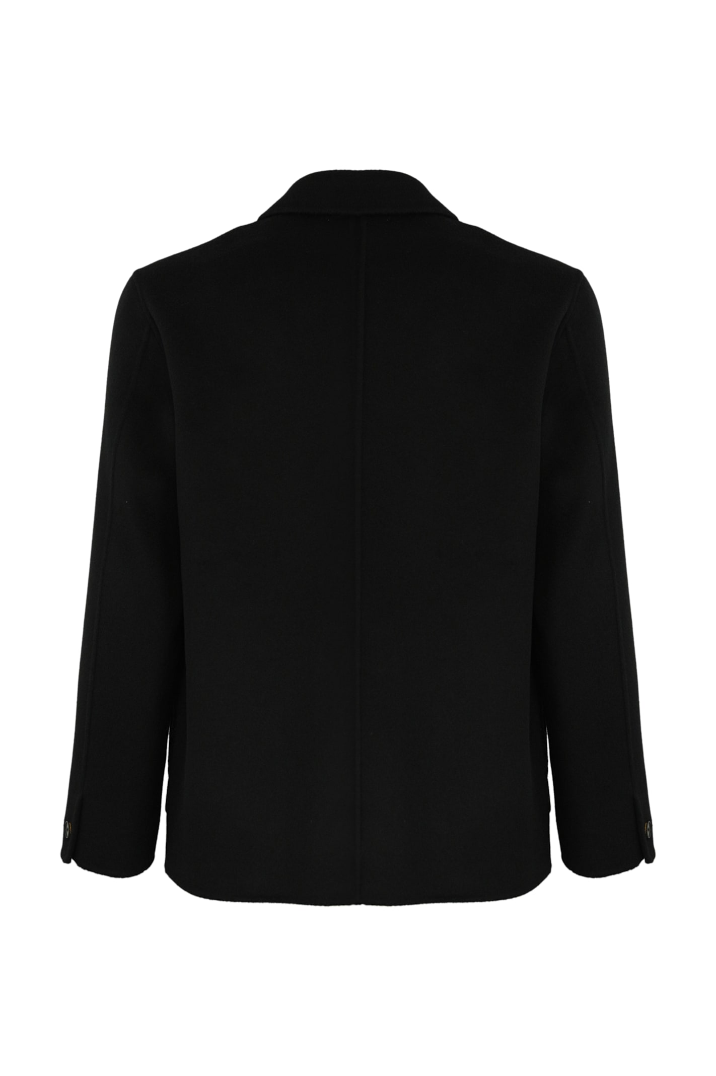 Shop Amaranto Wool Blend Shirt Jacket In Nero