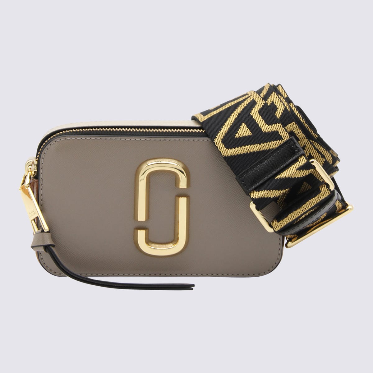 Shop Marc Jacobs Cement And Multicolour Leather The Snapshot Crossbody Bag In Cement/multi