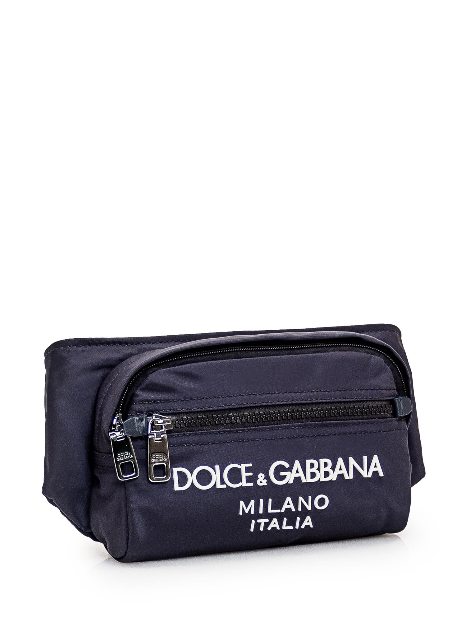 Shop Dolce & Gabbana Pouch With Logo In Blu/blu Navy