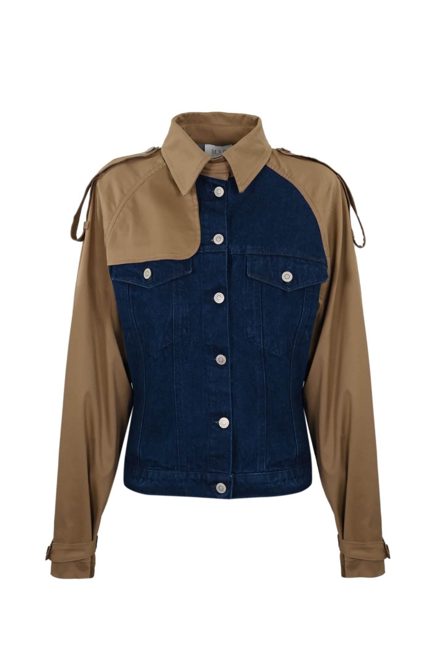 Shop Mvp Wardrobe Hyeres Denim Jacket In Denim/ivory
