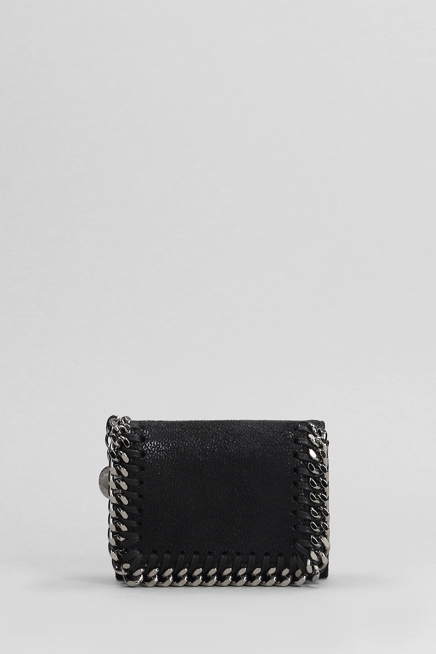 Shop Stella Mccartney Falabella Wallet In Black Polyester