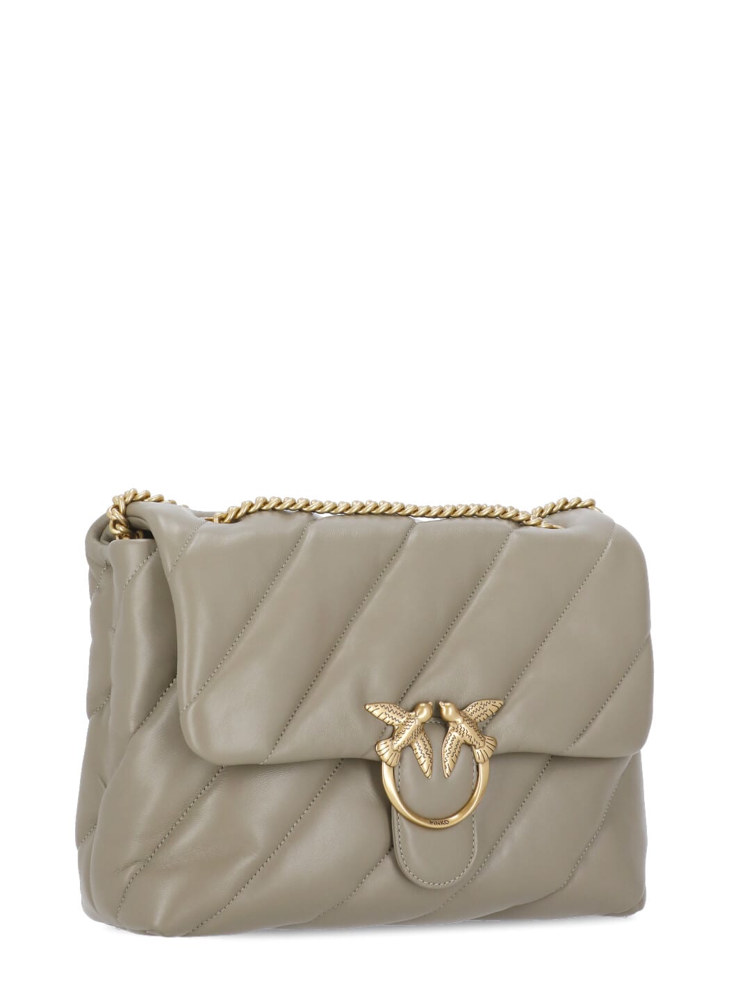 Shop Pinko Love Puff Big Bag In Grey