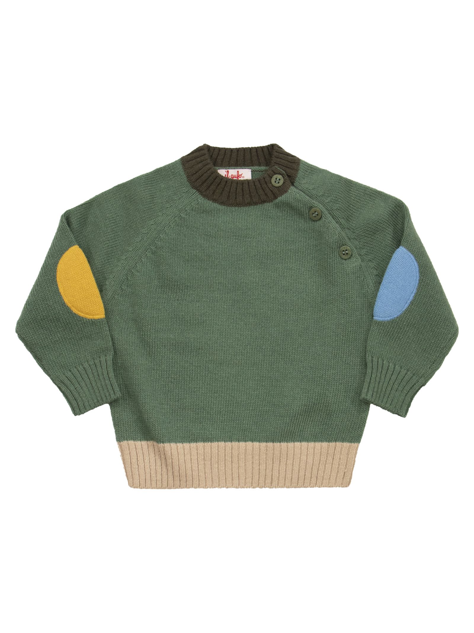 Il Gufo Kids' Crew Neck Sweater In Pure Wool In Green