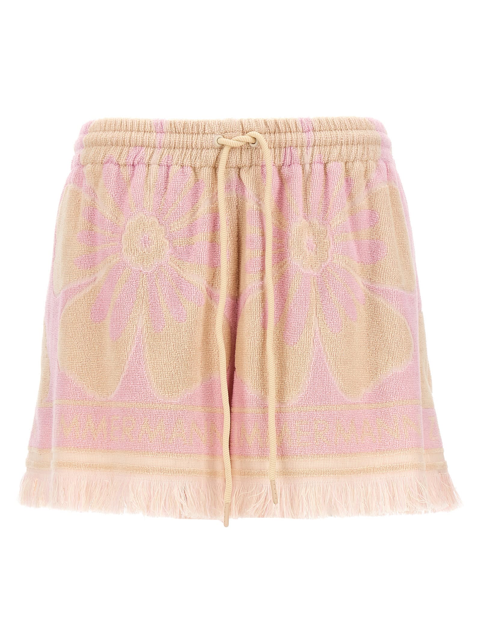 Shop Zimmermann Pop Towelling Shorts In Pink