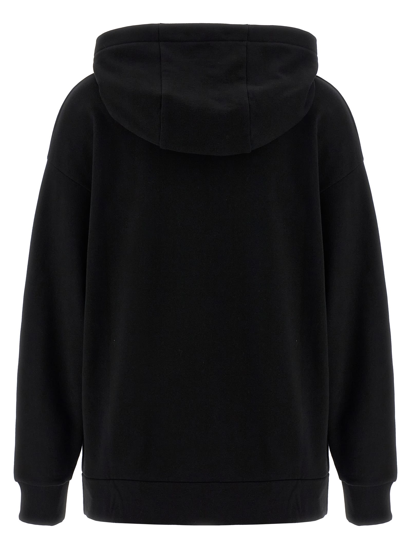 Fendi Roma Logo Hooded Sweatshirt In Black