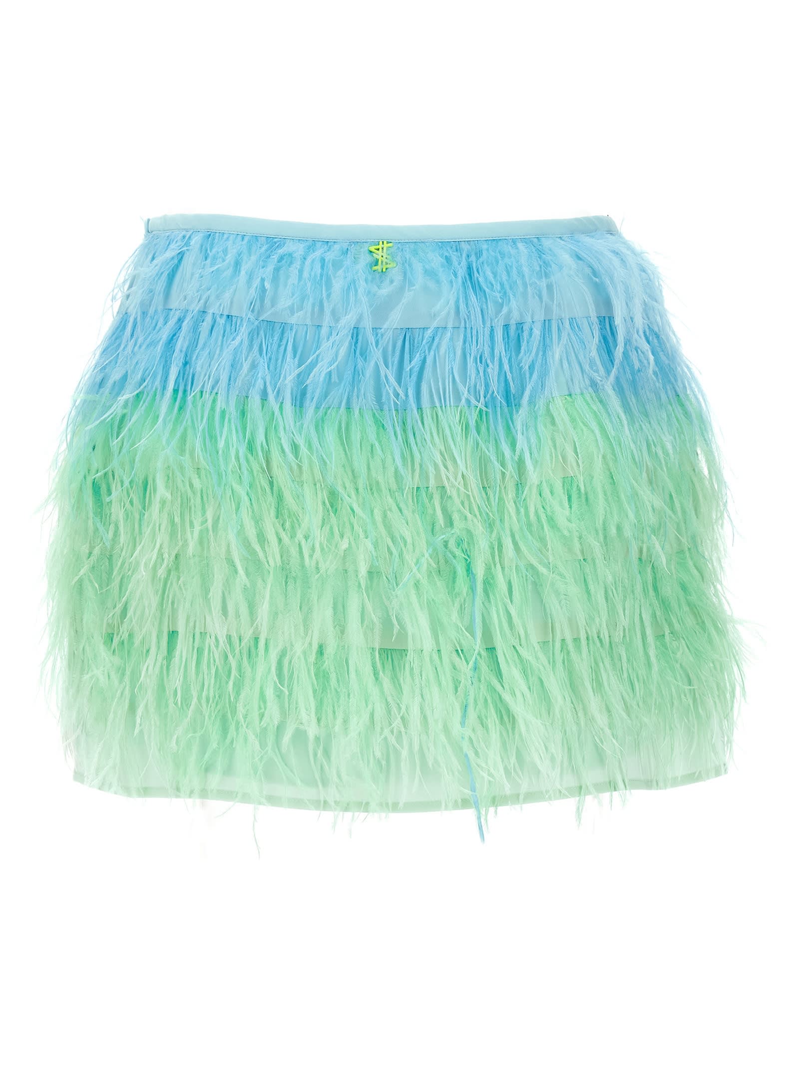 Shop Twinset Myfo Mini Skirt In Light Blue