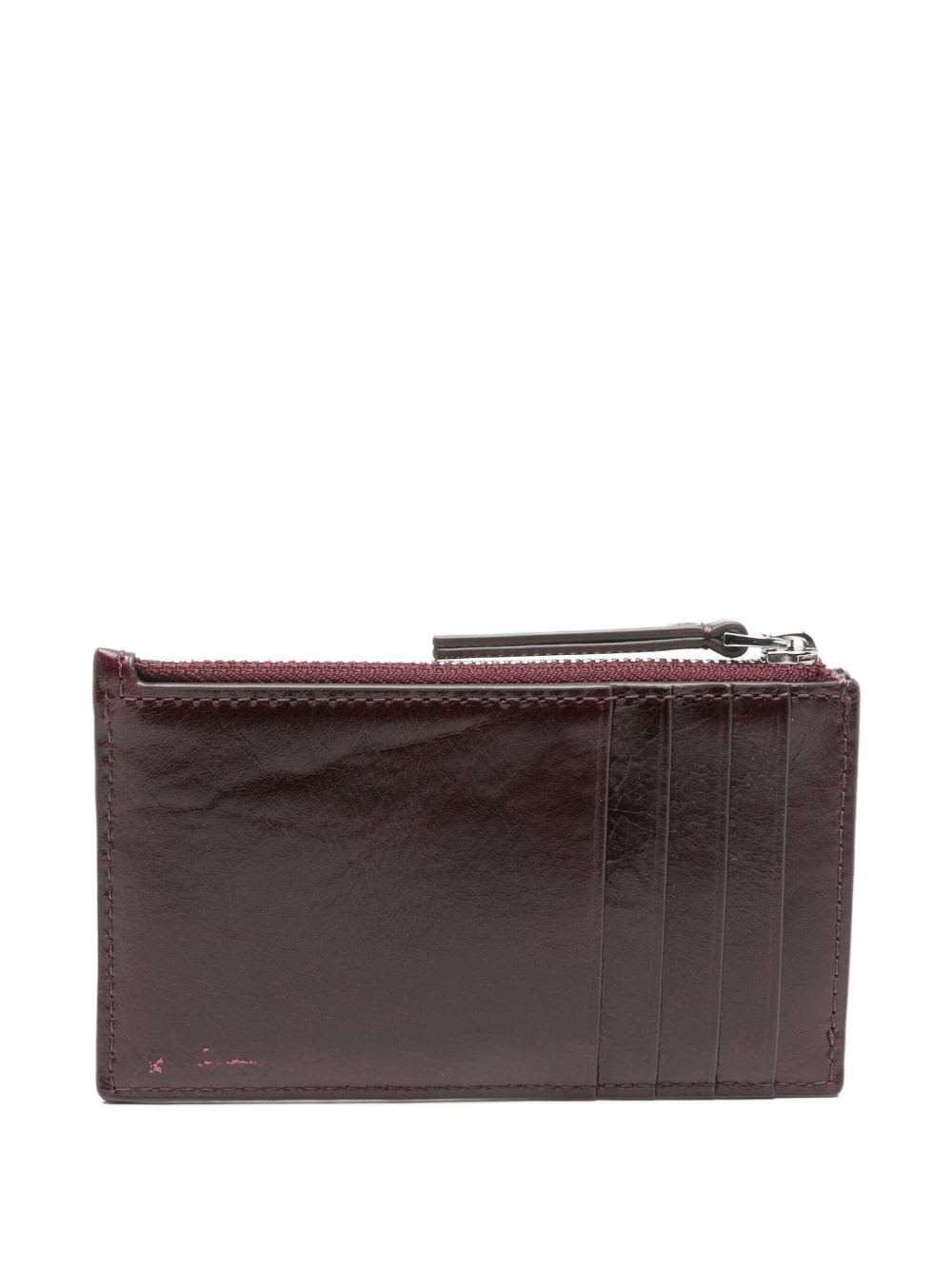 Tory Burch Kira Leather Card Case In Burgundy