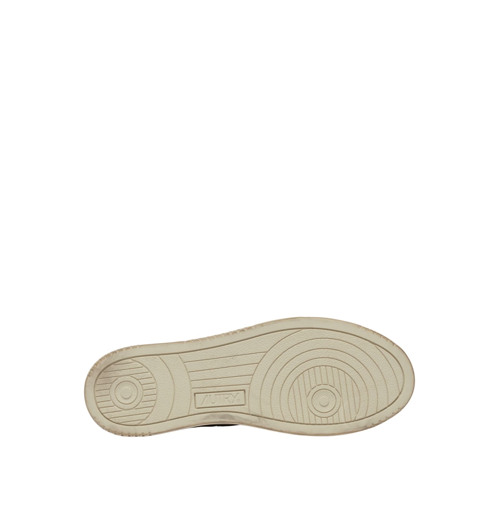 Autry Medalist Low Super Vintage Sneakers In White Pine Grove Leather And Rum Raisin In Animal Print