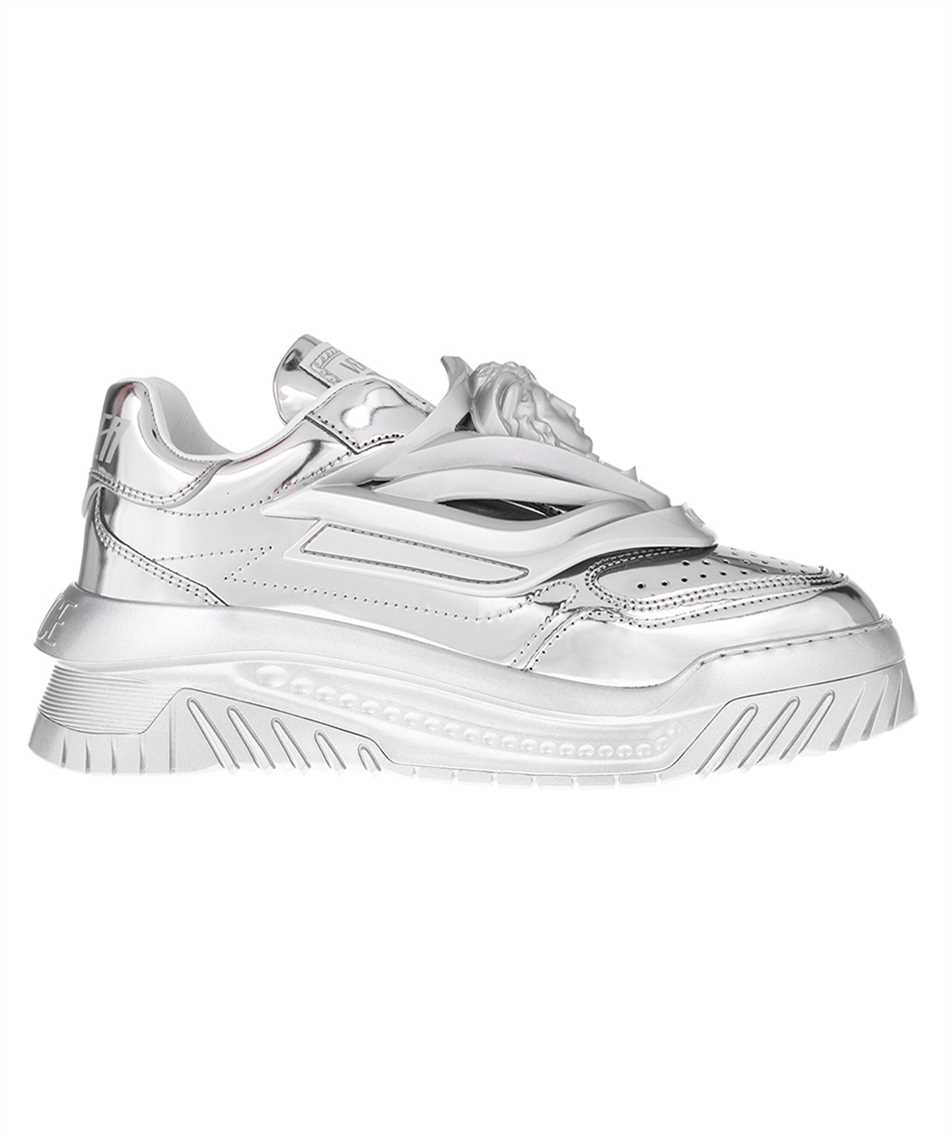 Shop Versace Odissea Metallic Sneakers In Silver