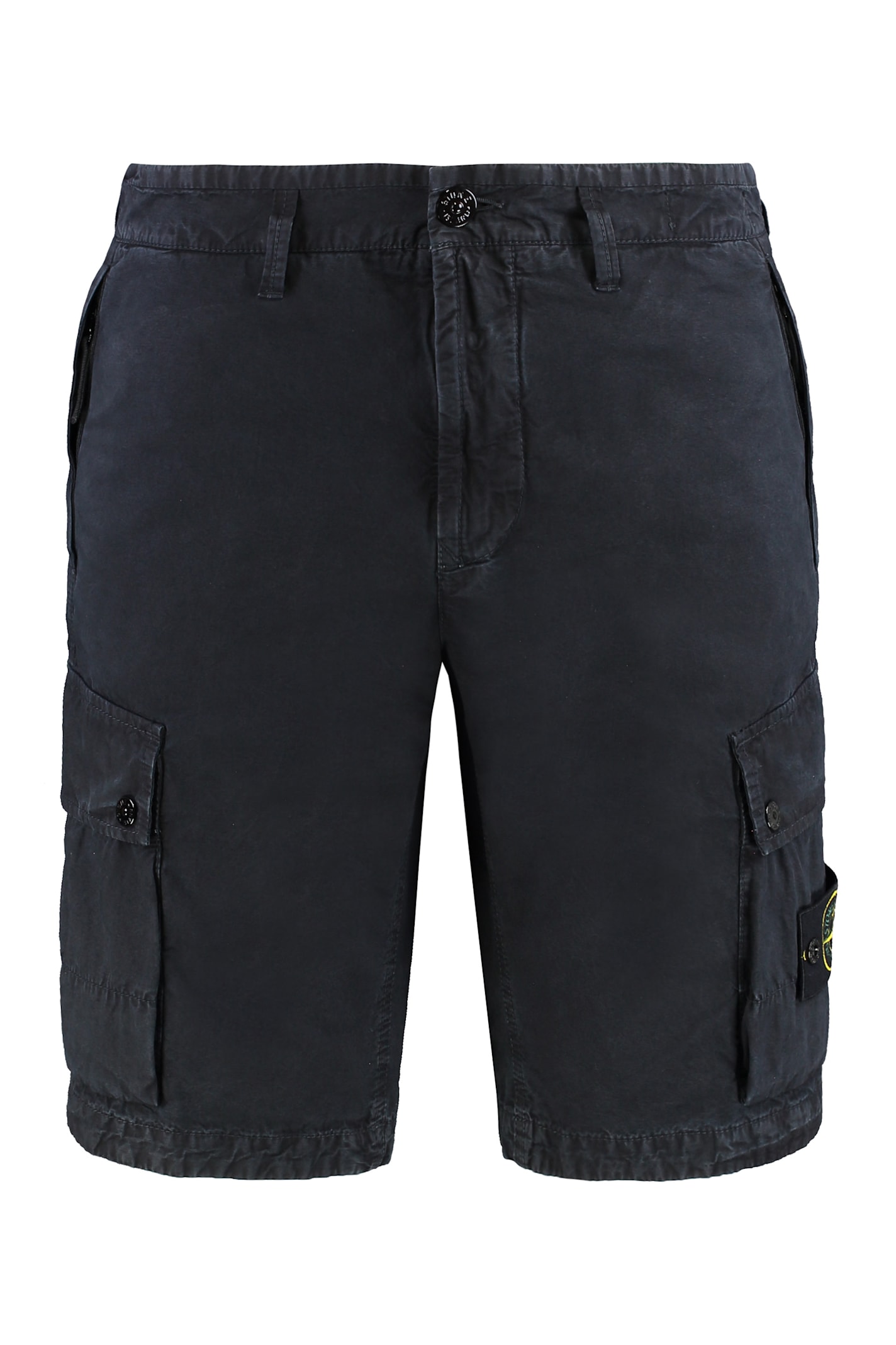 Stone Island Logo Badge Bermuda Shorts Bermuda And Short Blue In Blue