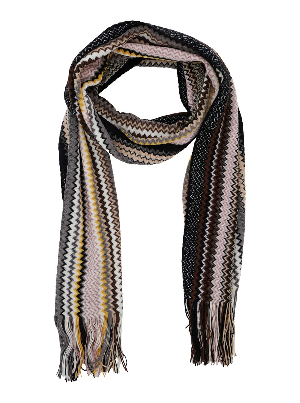 Missoni Multicolor Rectangular Scarf With Chevron Motif In Viscose Blend Woman In Multi