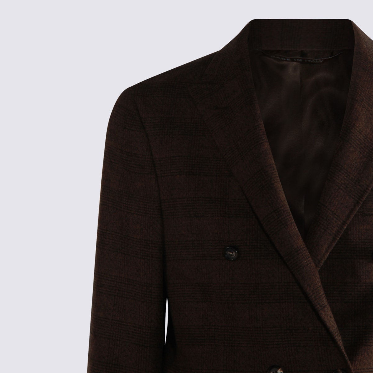Canali Long-sleeved Blazer In Brown