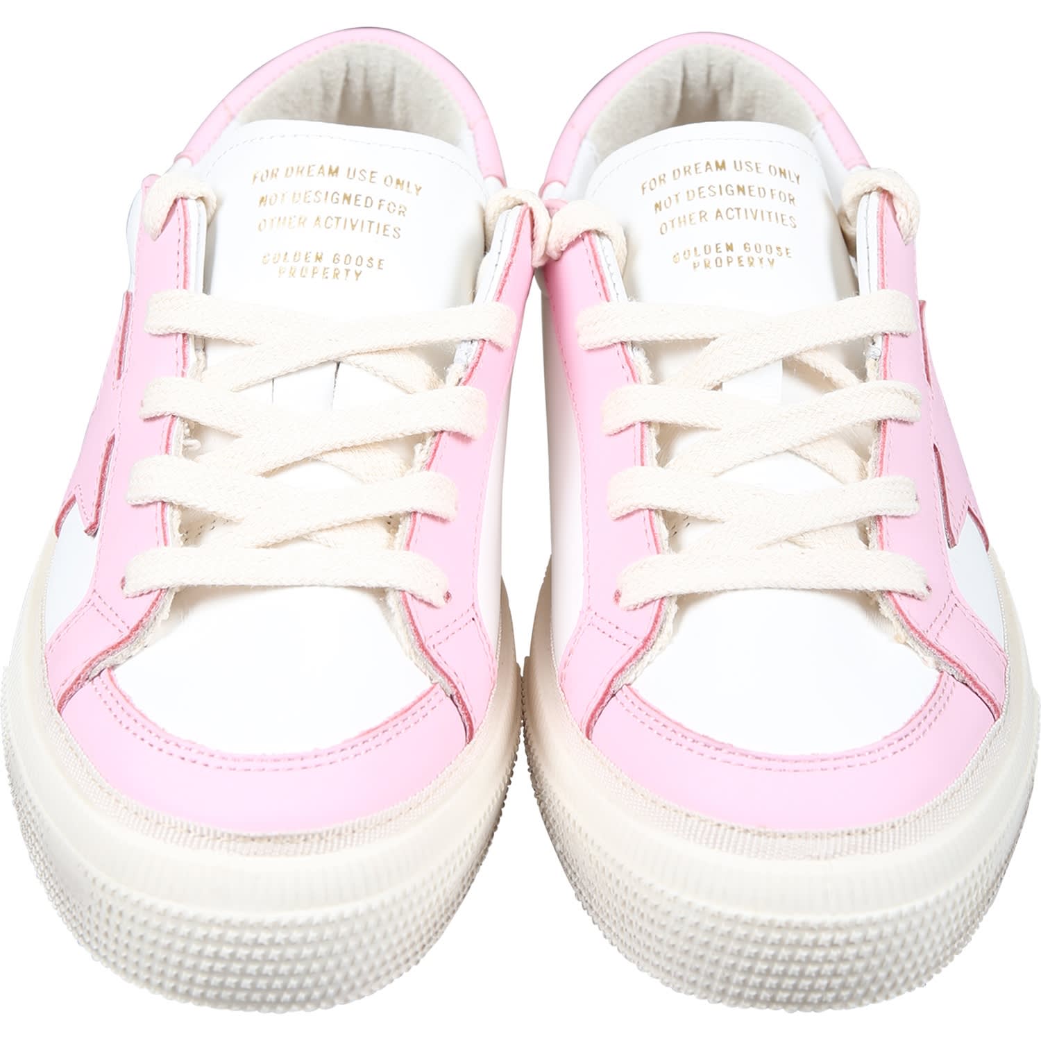 Shop Golden Goose White May Sneakers For Girl With Star
