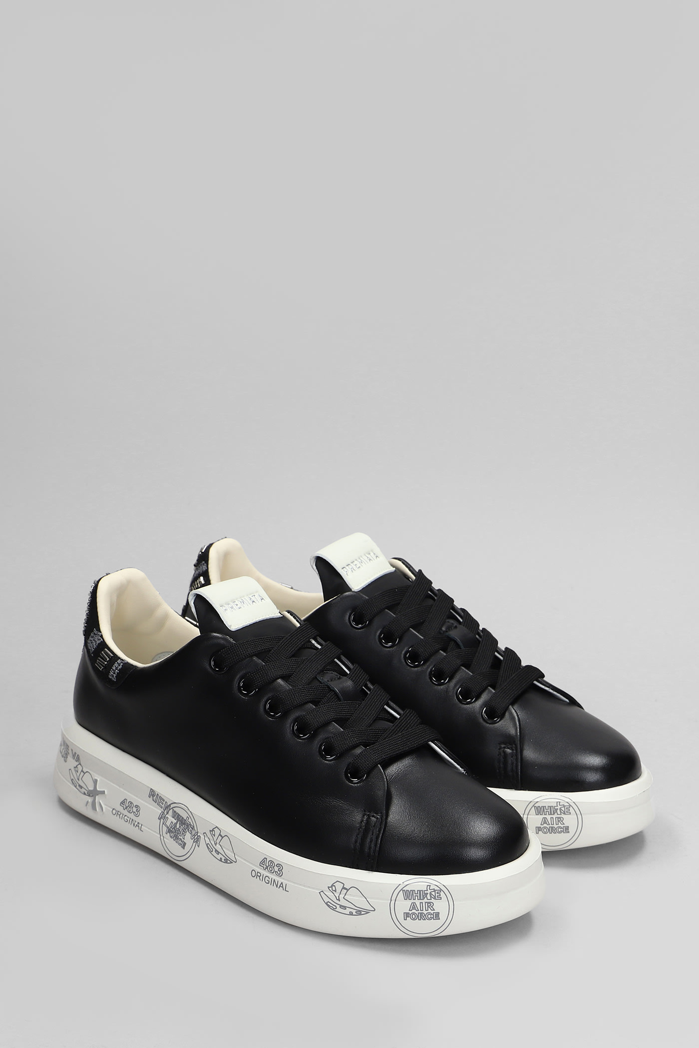 Shop Premiata Belle Sneakers In Black Leather