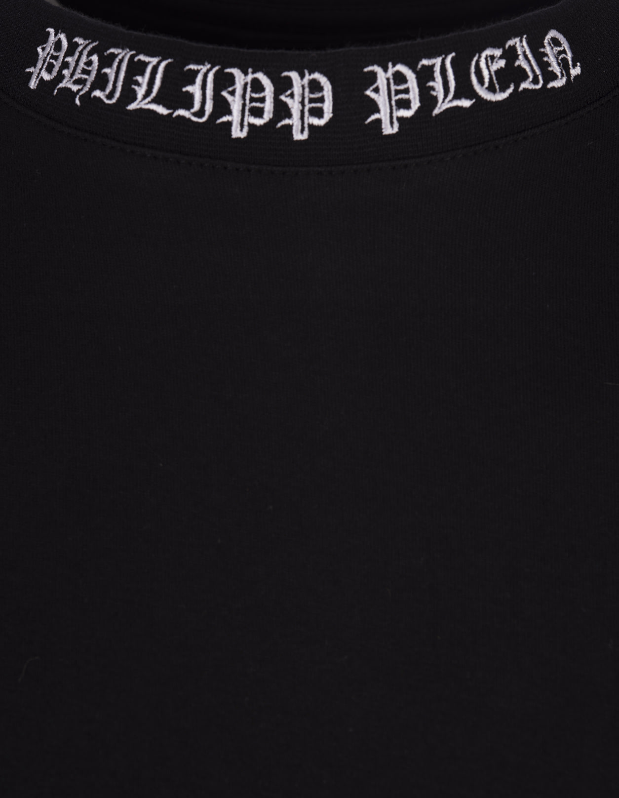 Shop Philipp Plein Black T-shirt With Embroidered Logo