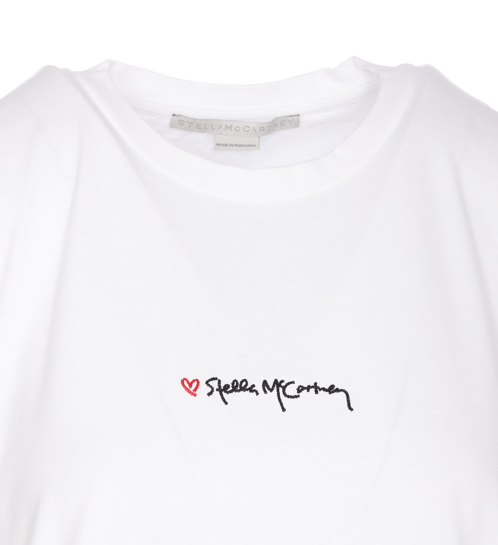Shop Stella Mccartney Iconics Love Logo Tshirt In White