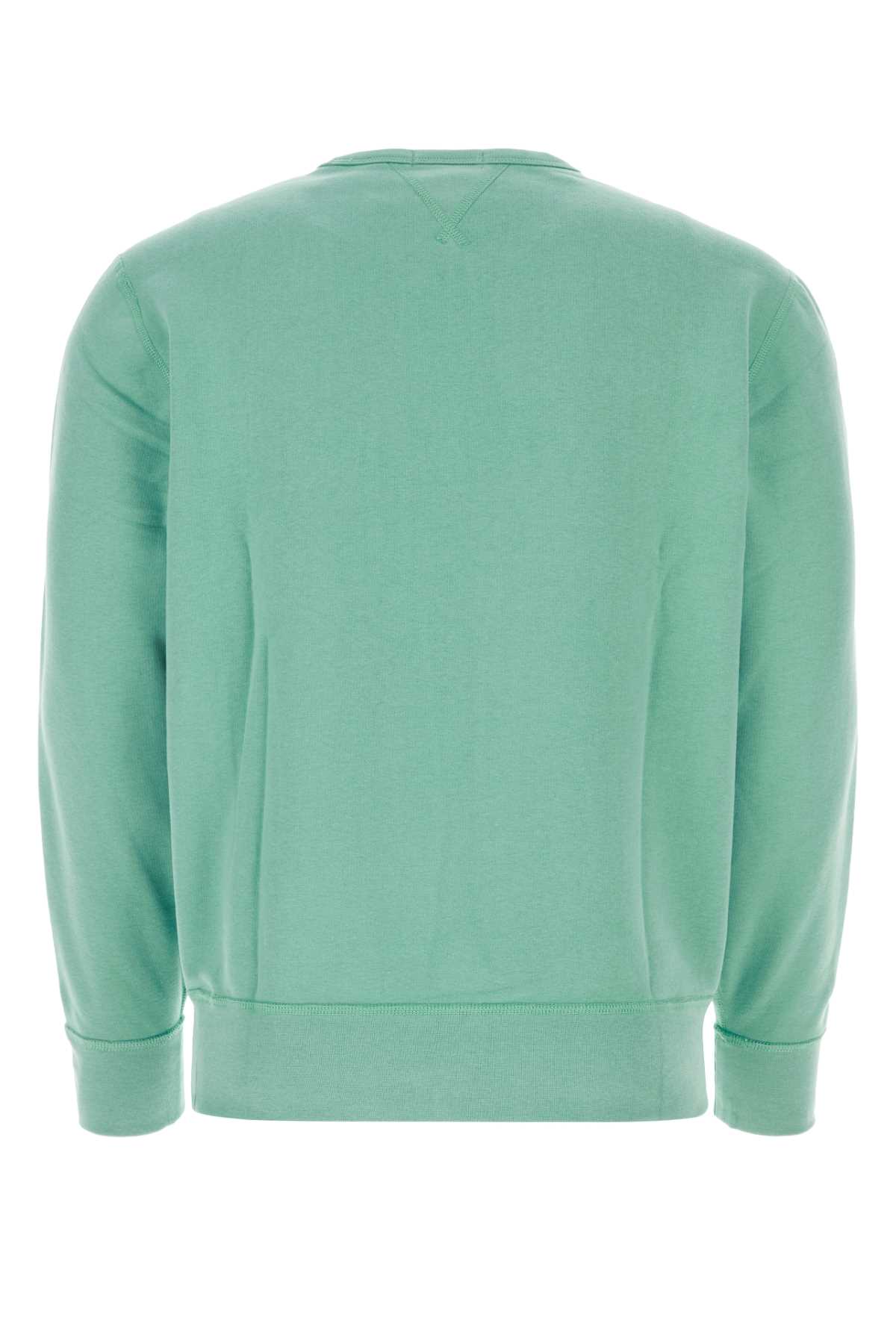 Polo Ralph Lauren Pastel Green Cotton Blend Sweatshirt In Essexgreen