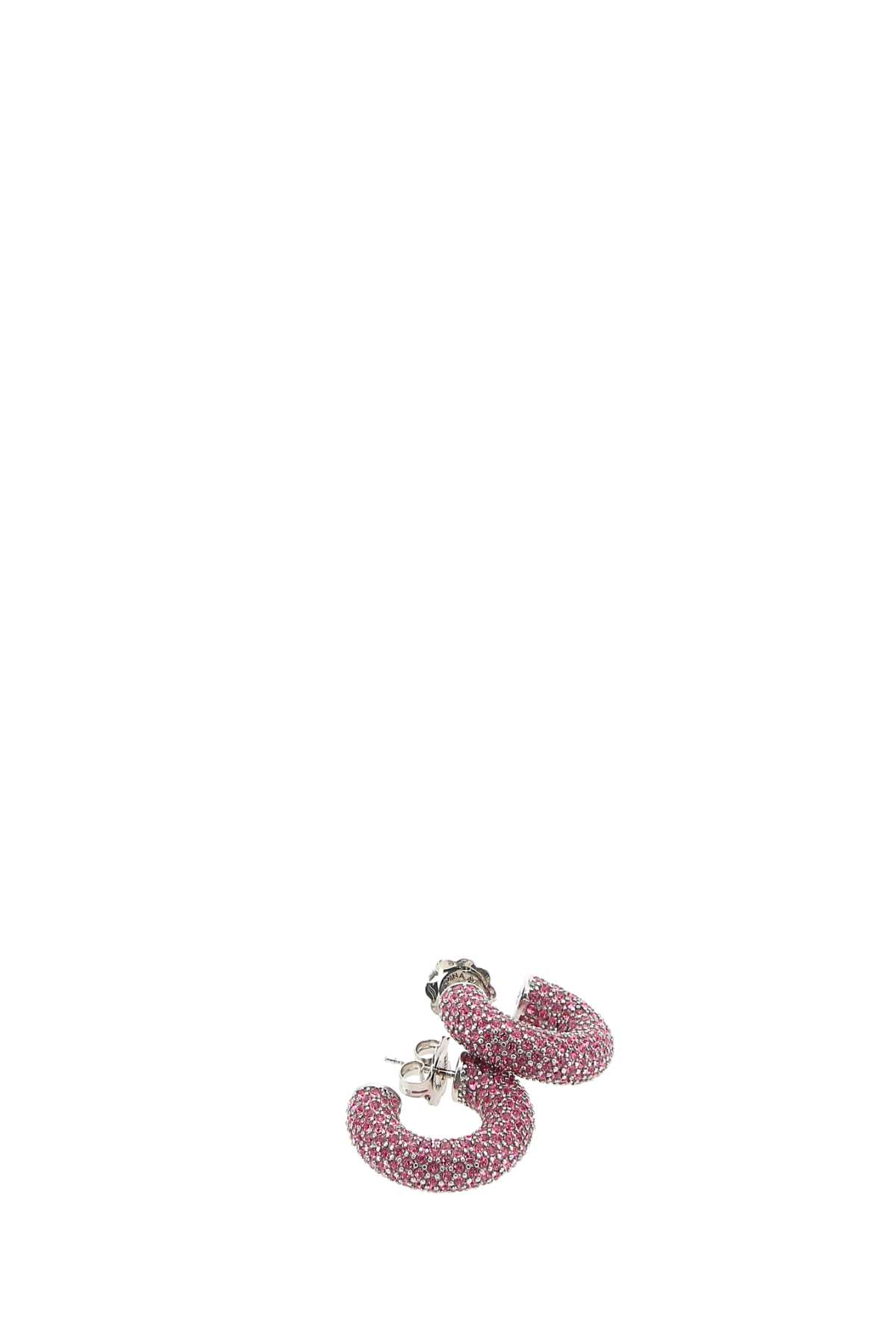 Amina Muaddi Embellished Metal Mini Cameron Earrings In Rose