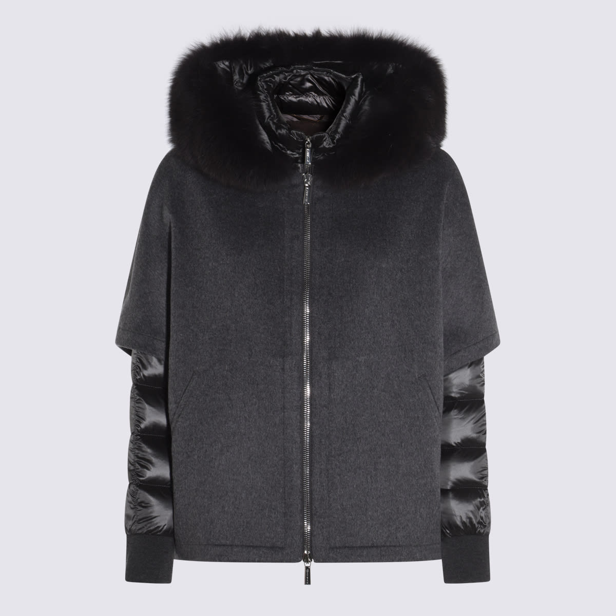 Dark Grey Wool Down Jacket
