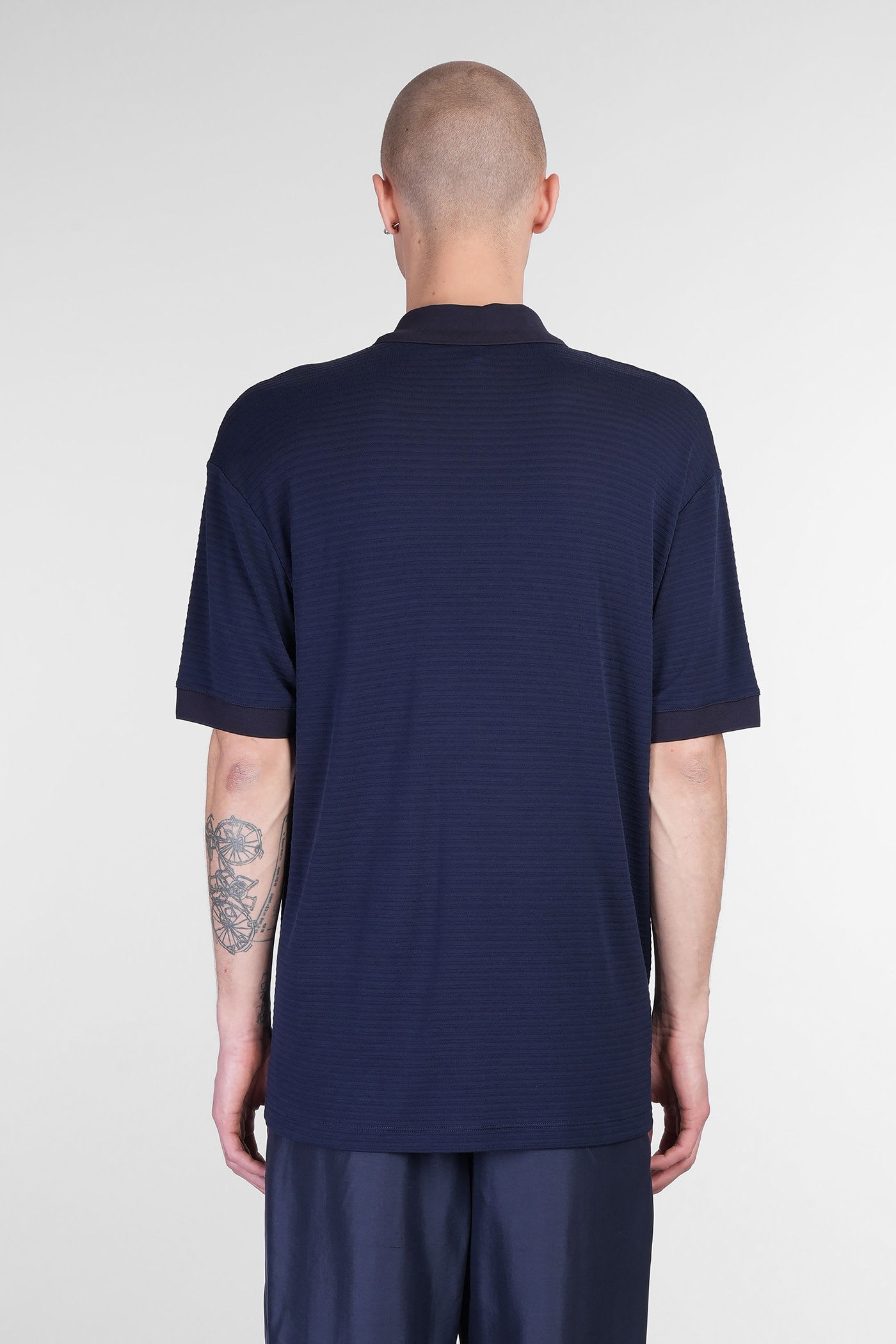 Giorgio Armani Polo In Blue Viscose