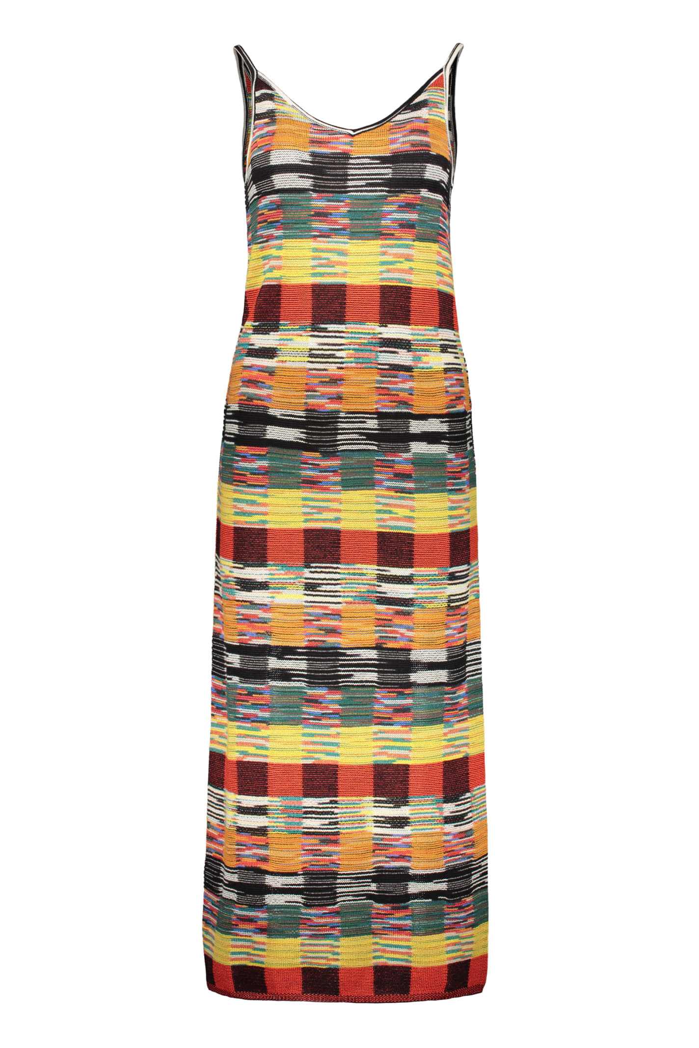Shop Palm Angels X Missoni Knitted Long Dress In Multicolor