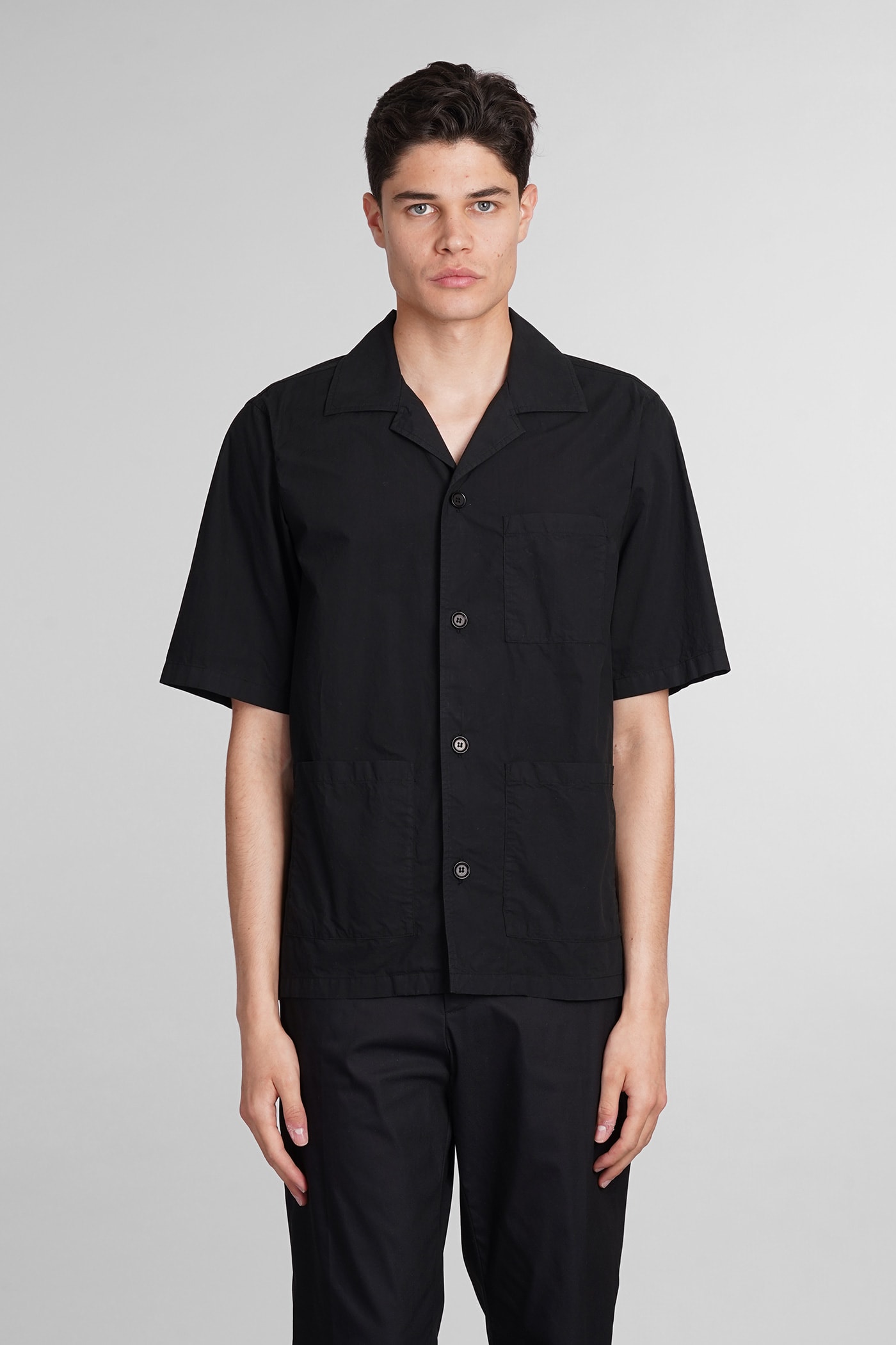 Shop Aspesi Camicia Ago Shirt In Black Cotton