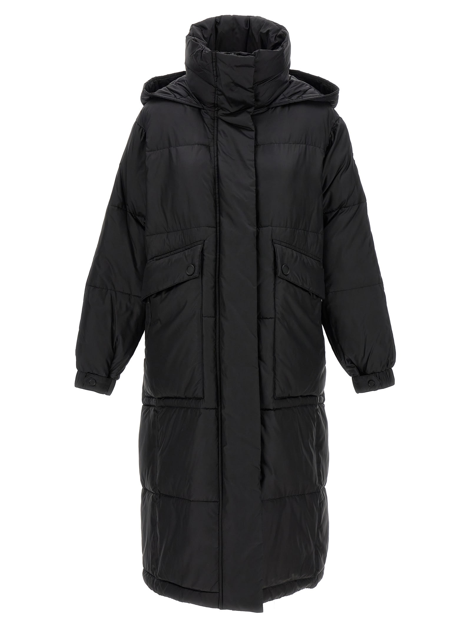 Shop Pinko Insegna Long Down Jacket In Black