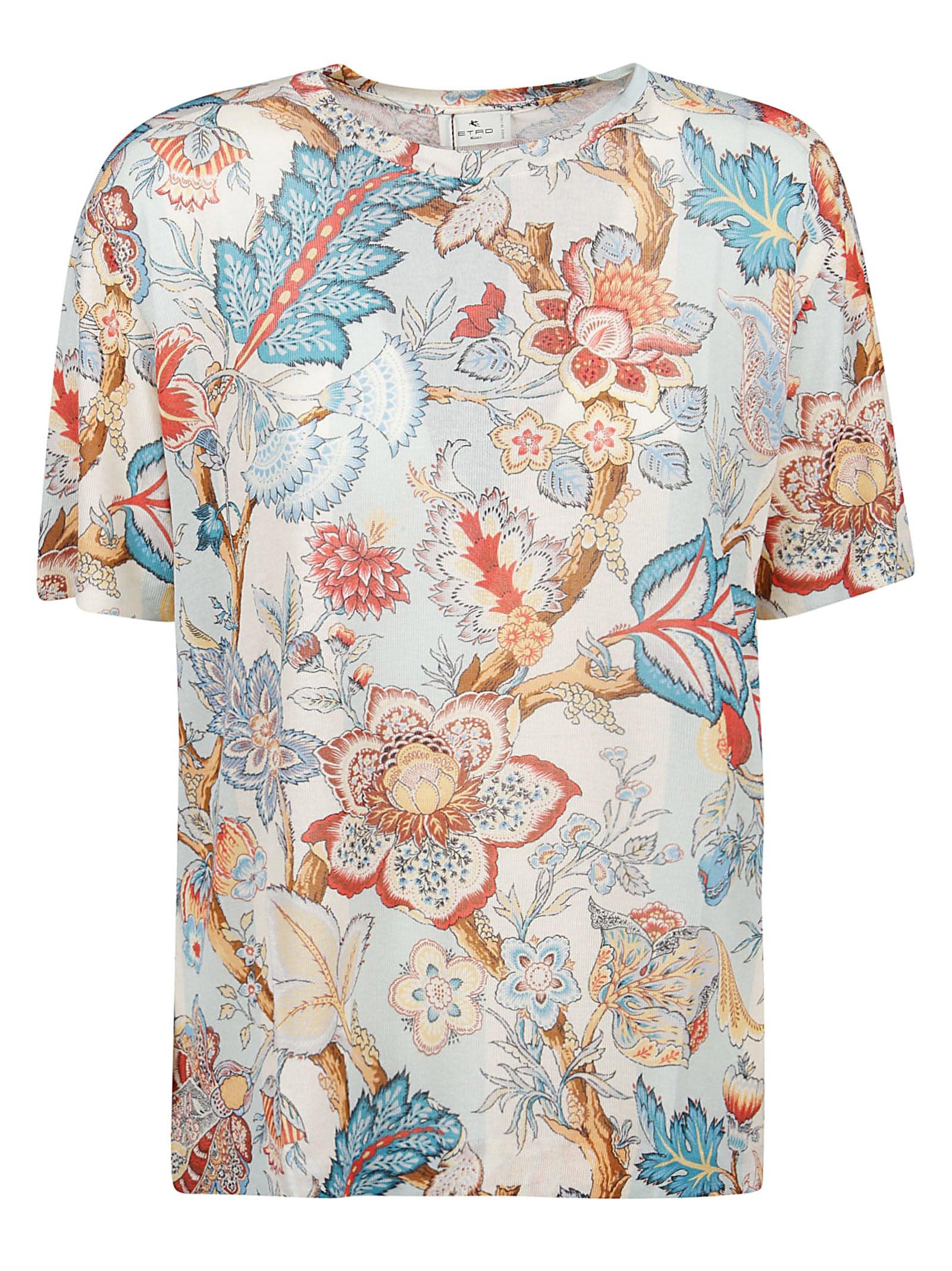 Etro Floral Printed Jersey T-shirt