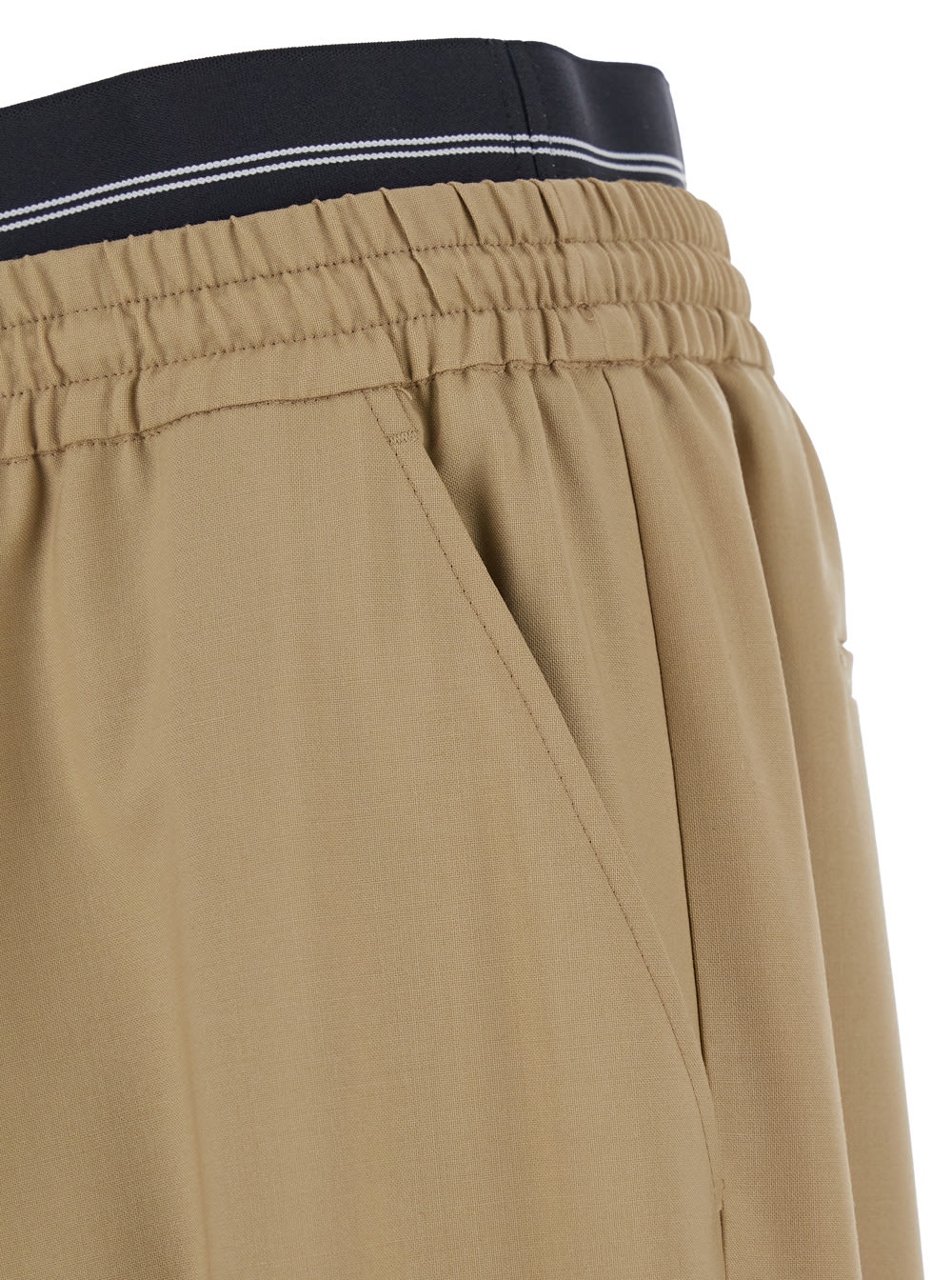 Msgm Elastic-waistband Trousers In Neutral