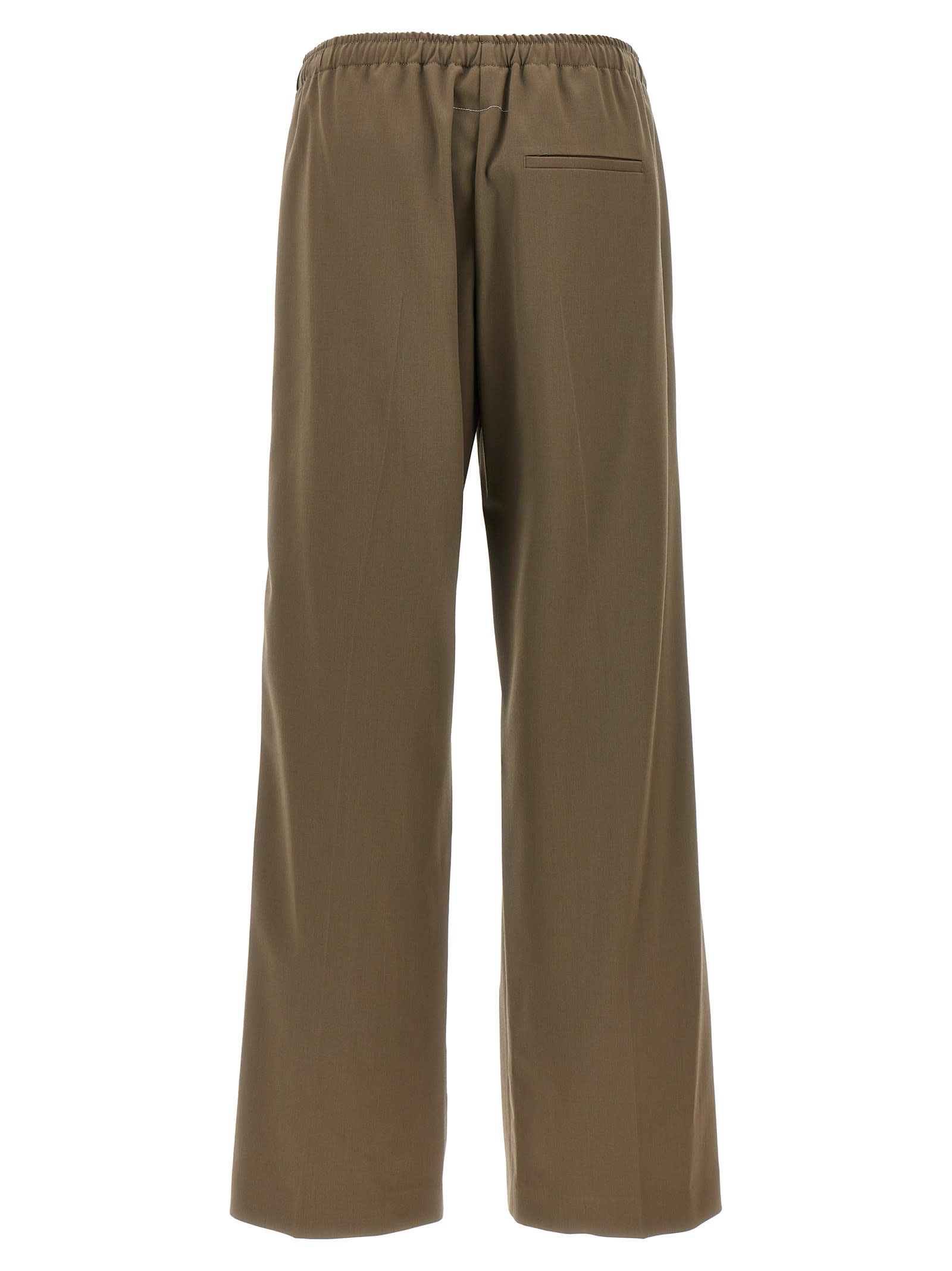 Shop Mm6 Maison Margiela Satin Band Pants In Green